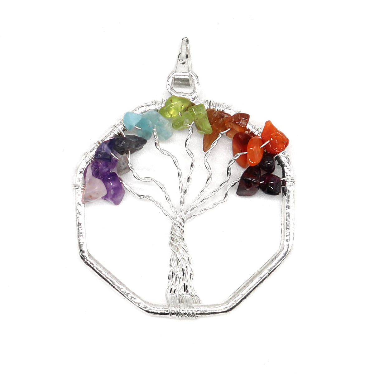 Octagon Chakra Tree of Life Pendant