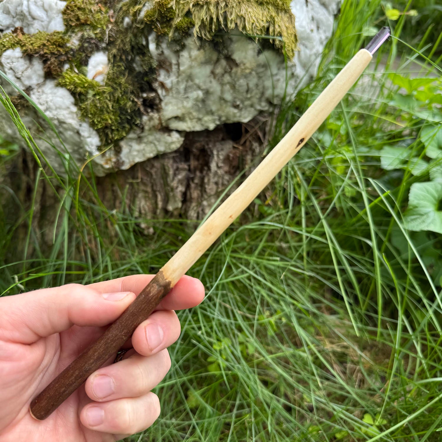 Willow Wand 9 Inch with Amethyst Crystal Point