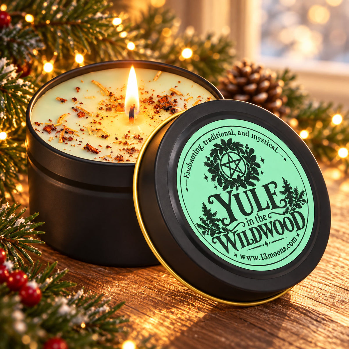 Yule in the Wildwood Seasonal Ritual Candle
