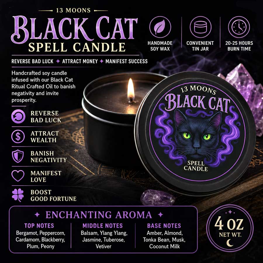 Black Cat Spell Candle by 13 Moons