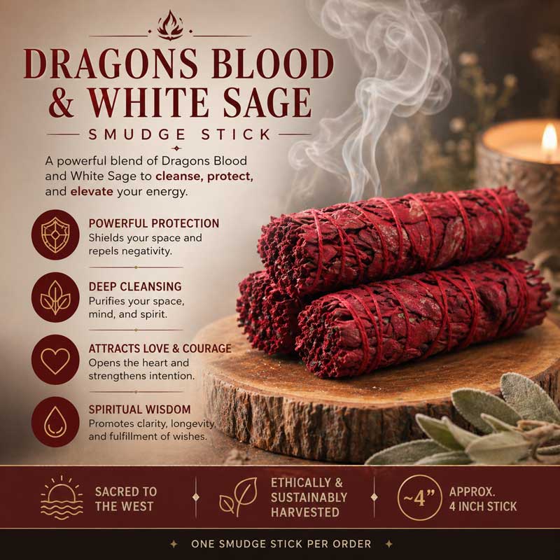 Dragons Blood and White Sage Smudge Stick