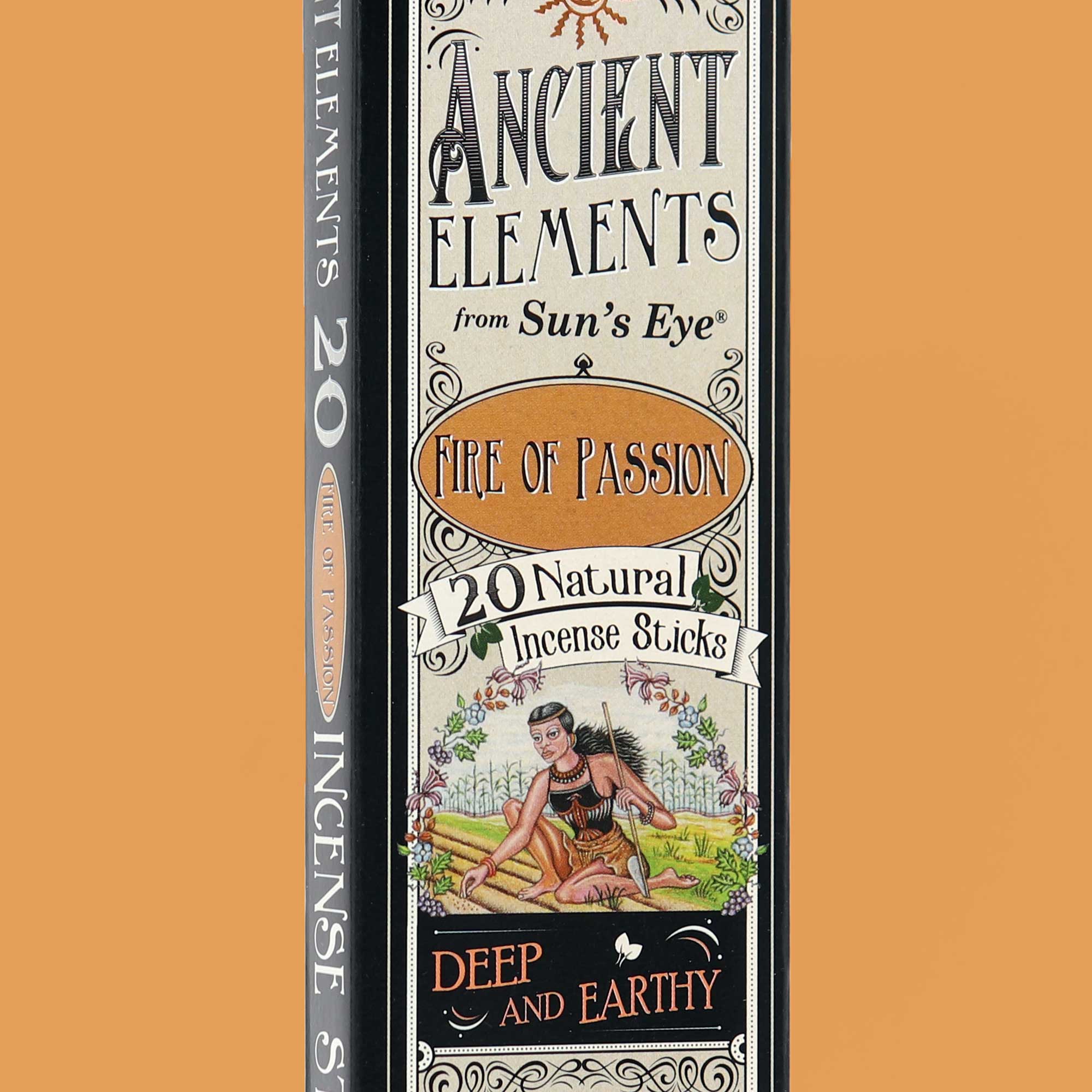 Box of Ancient Elements Incense Sticks on a beige background
