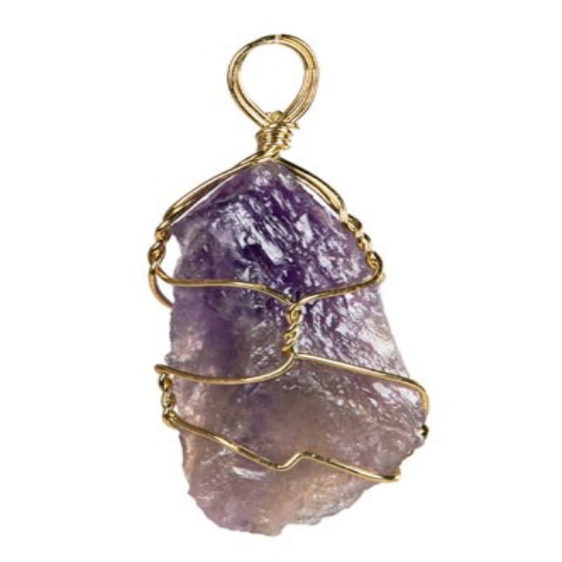 Gold Wire Wrapped Gemstone Pendant - 13 Moons