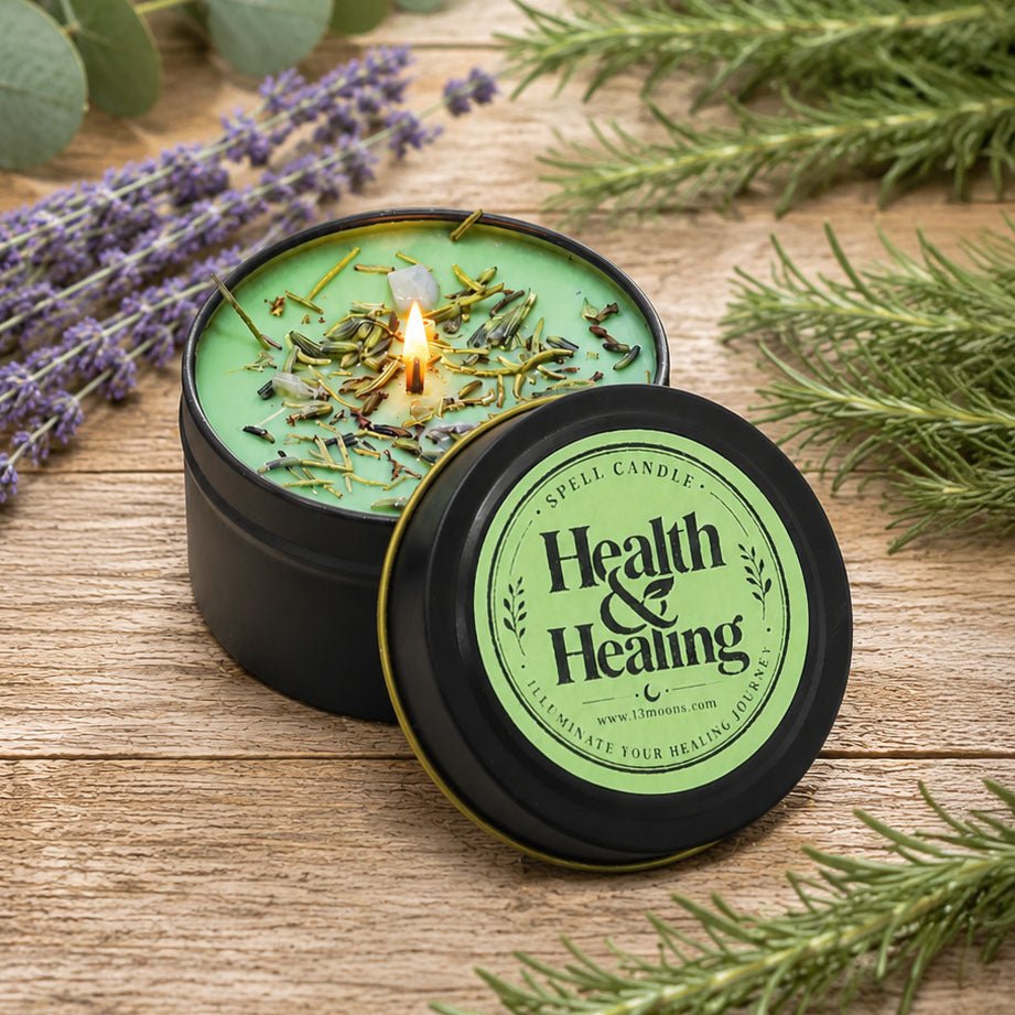 Health & Healing Witchcraft Spell Candle by 13 Moons
