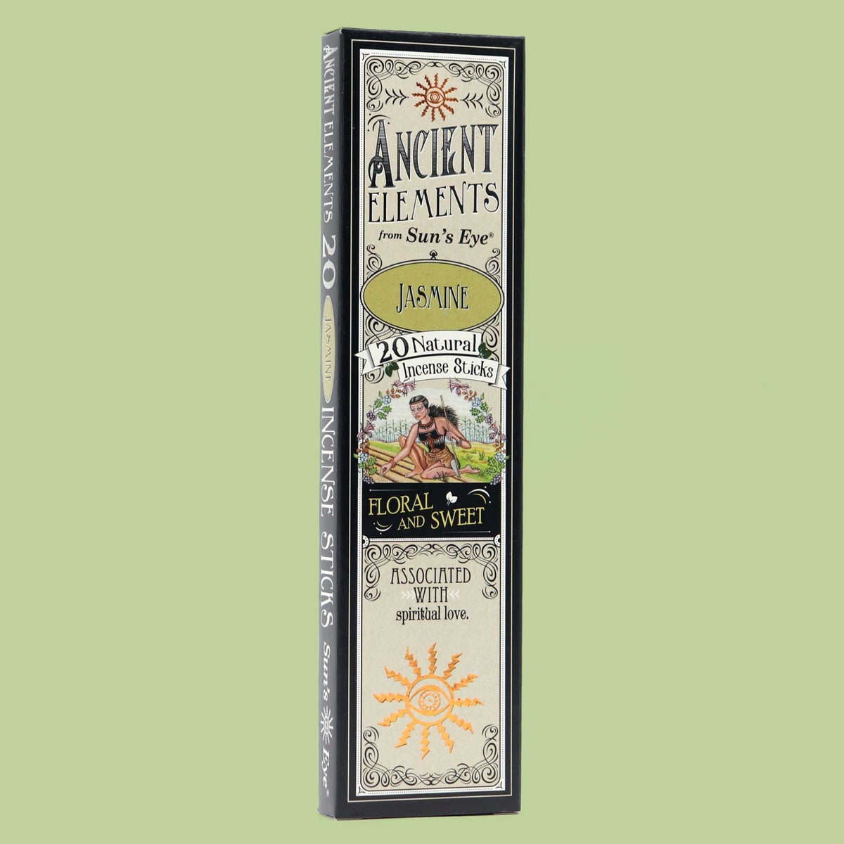 Ancient Elements Jasmine - Sun's Eye Incense Sticks 20 Pack