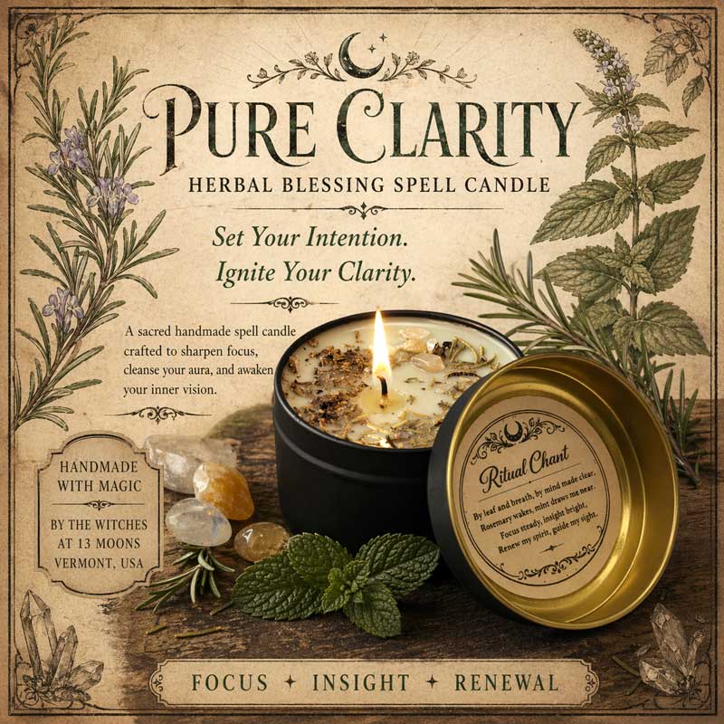 Pure Clarity Herbal Blessing Spell Candle
