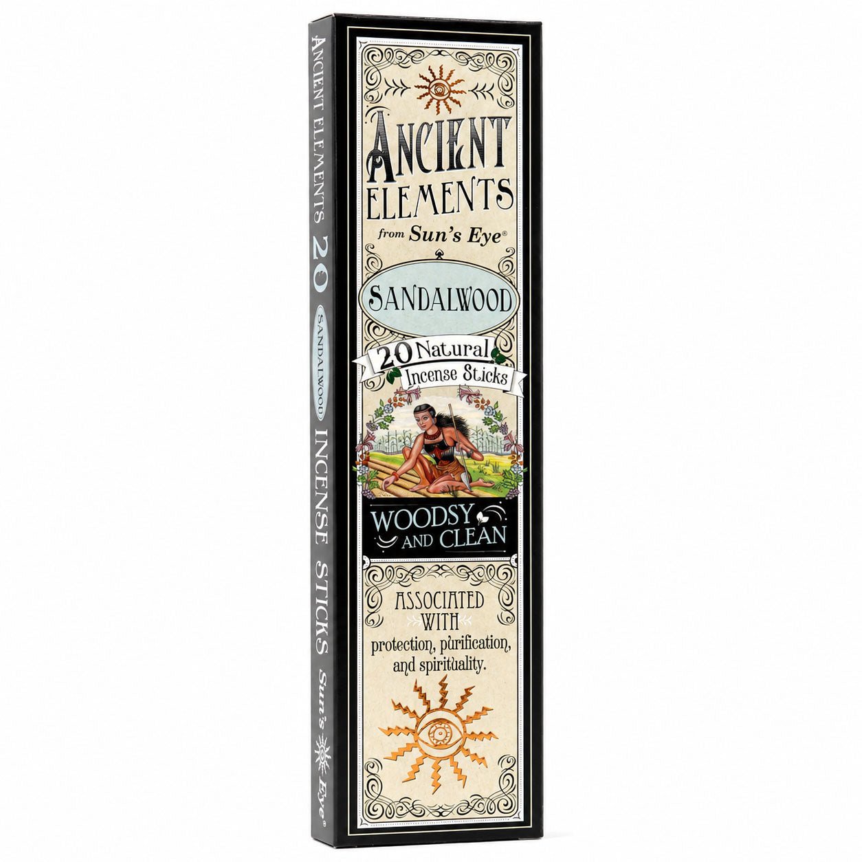 Ancient Elements Sandalwood - Sun's Eye Incense Sticks 20 Pack