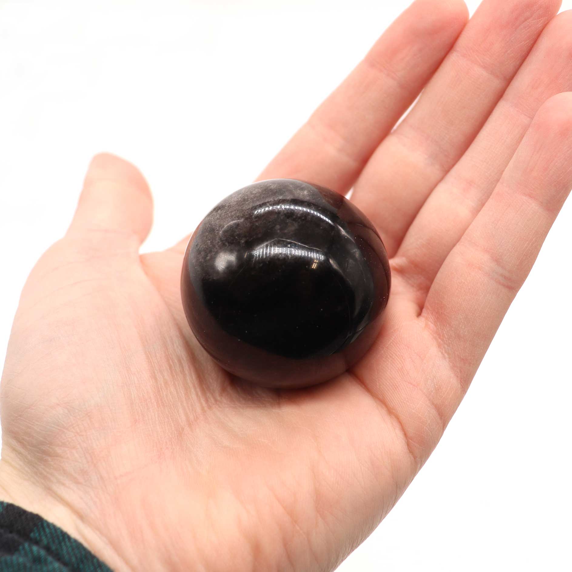 1.5-2 inch Black Obsidian Crystal Ball - 13 Moons