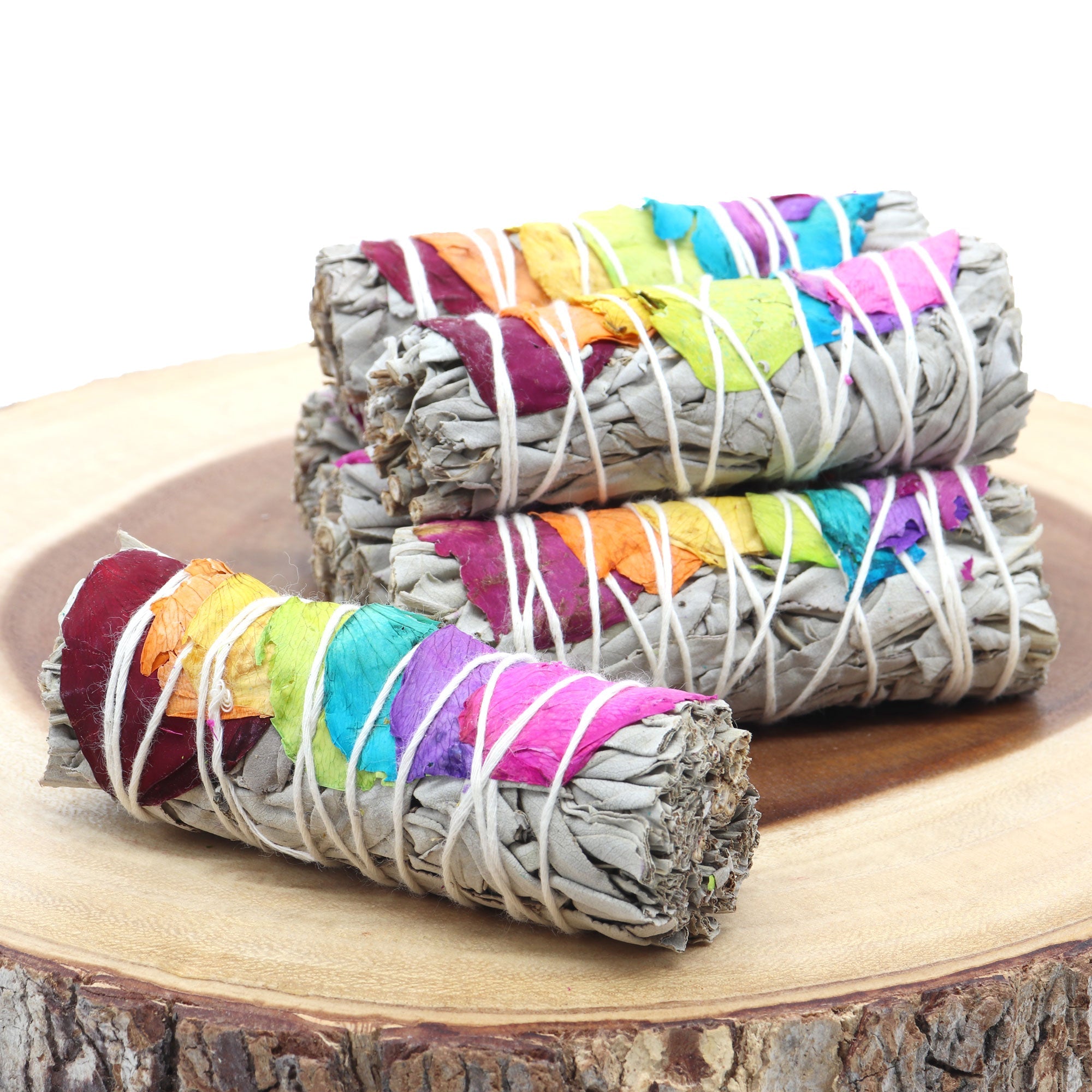 7 Chakra Sage Smudge Stick - 13 Moons