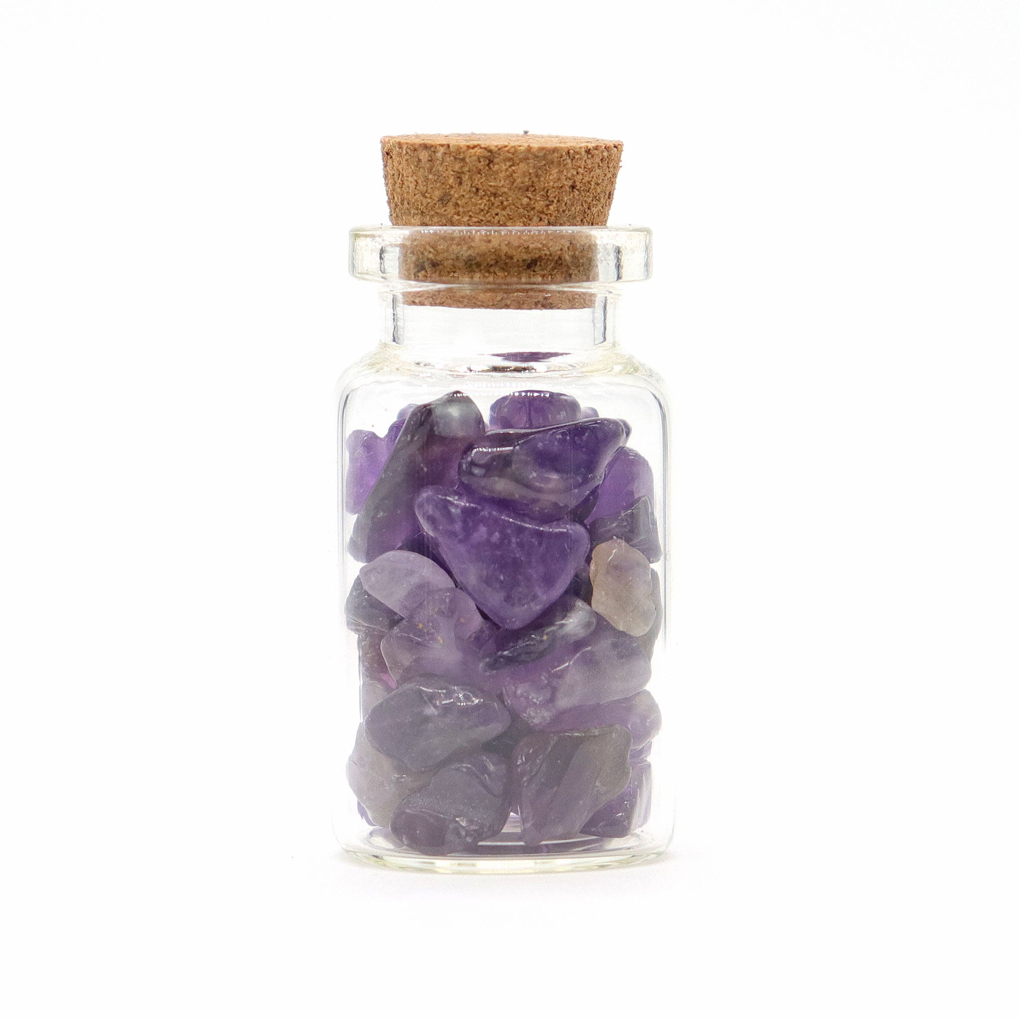 Amethyst Gemstones in Bottle