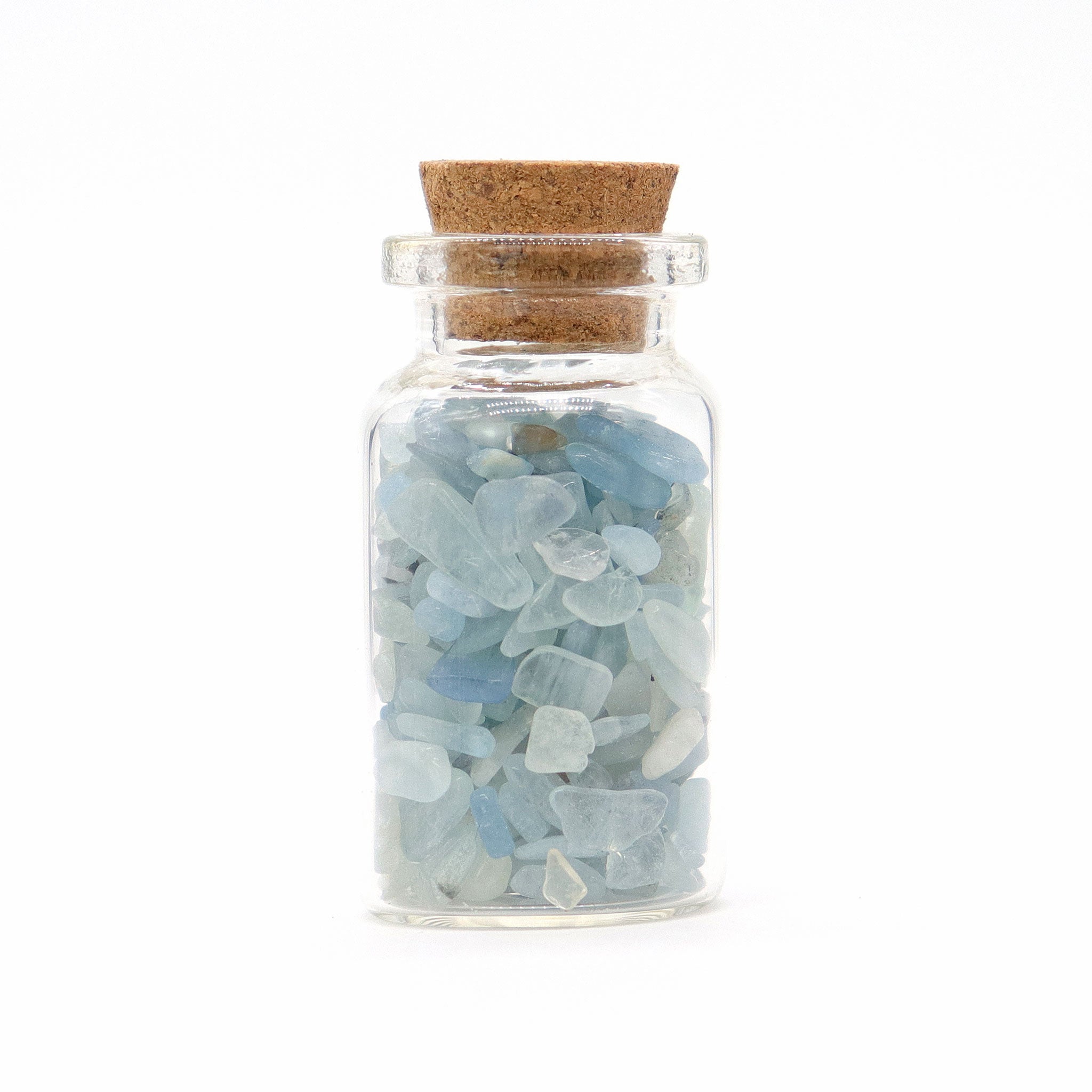 Aquamarine Gemstones in Bottle