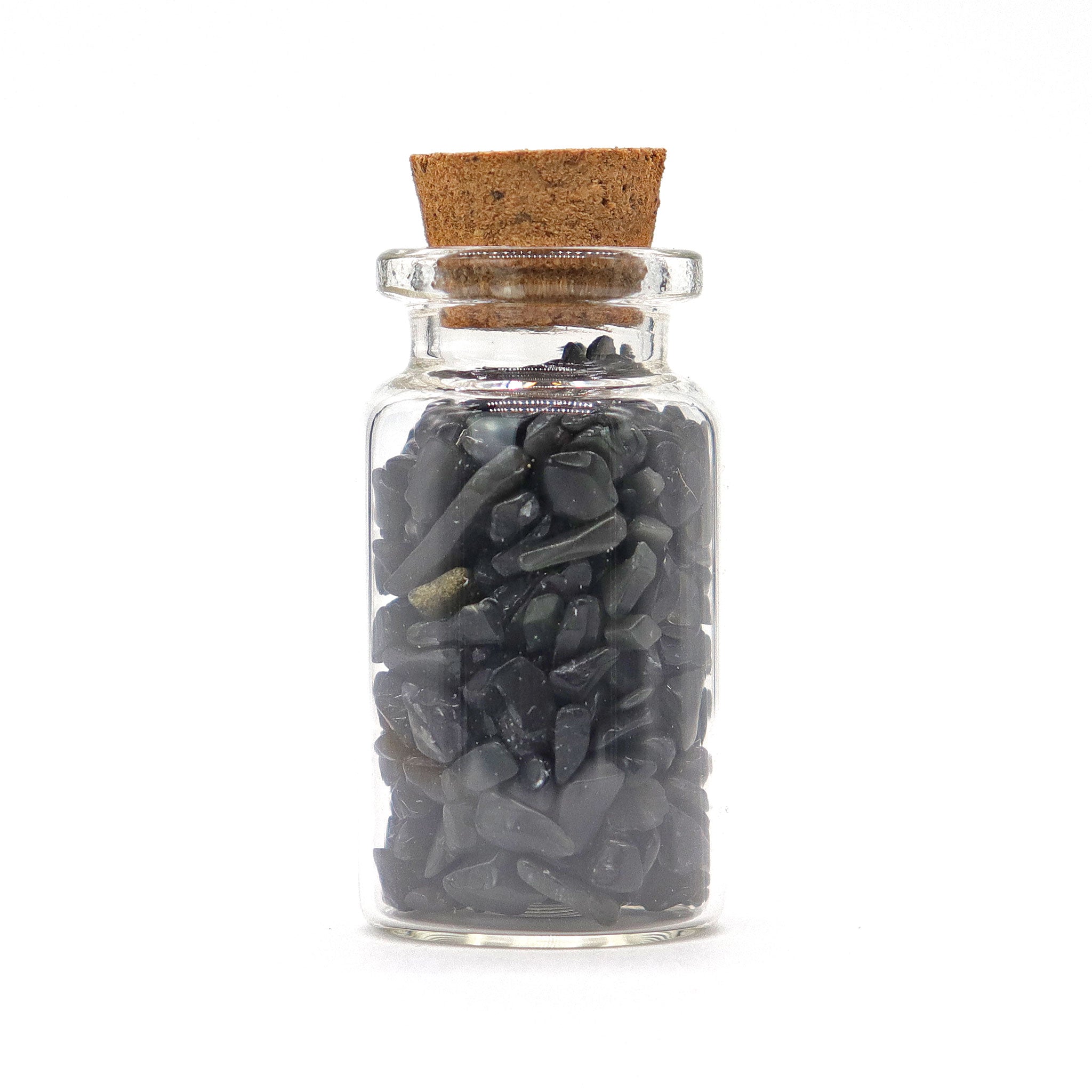 Black Obsidian Gemstones in Bottle