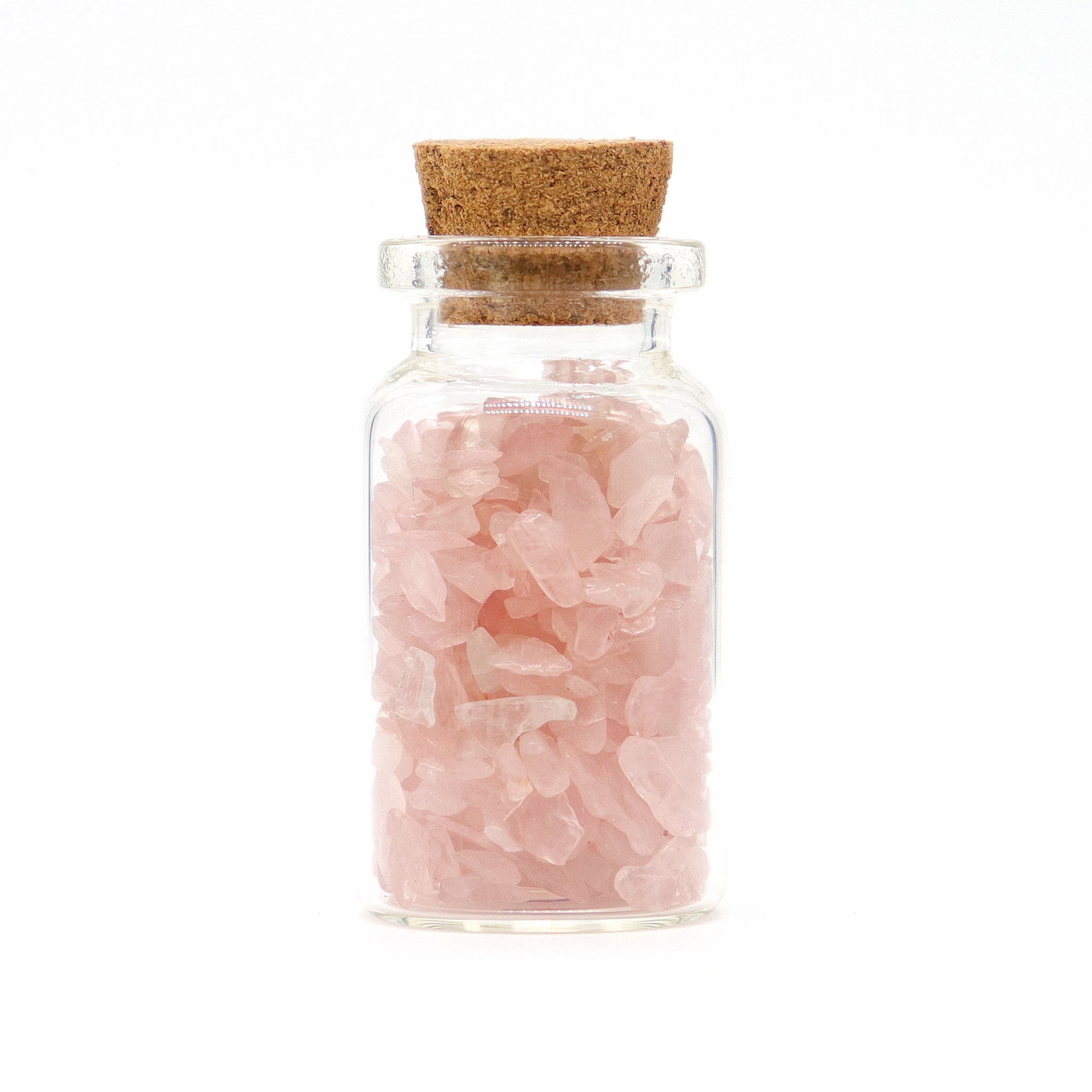 Rose Quartz Gemstones in Bottle