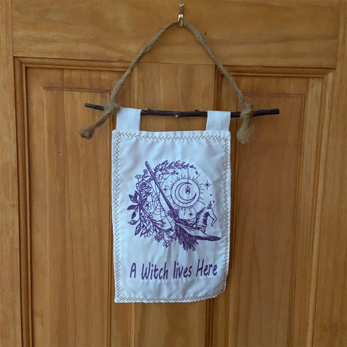 A Witch Lives Here Banner - 13 Moons