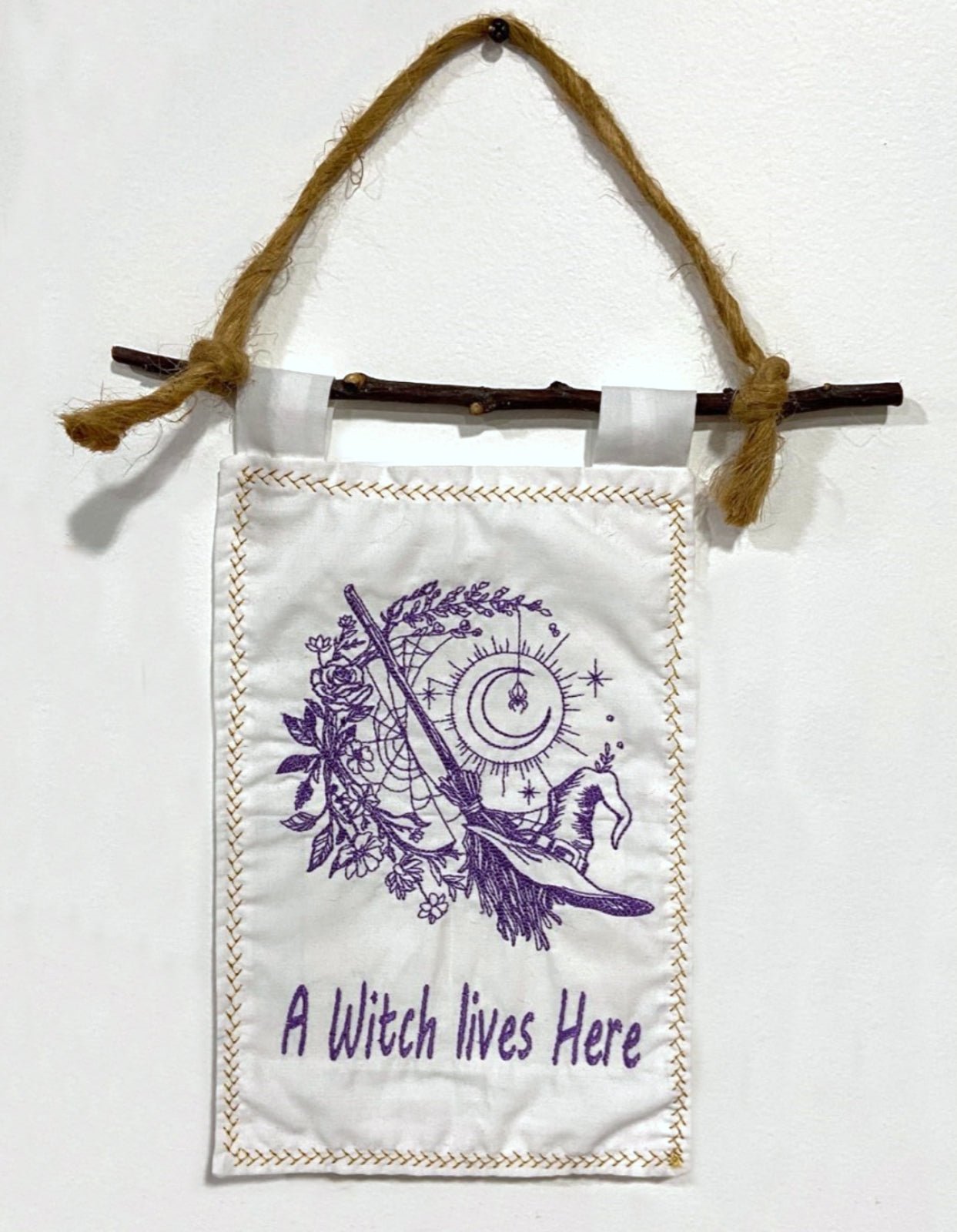A Witch Lives Here Banner - 13 Moons