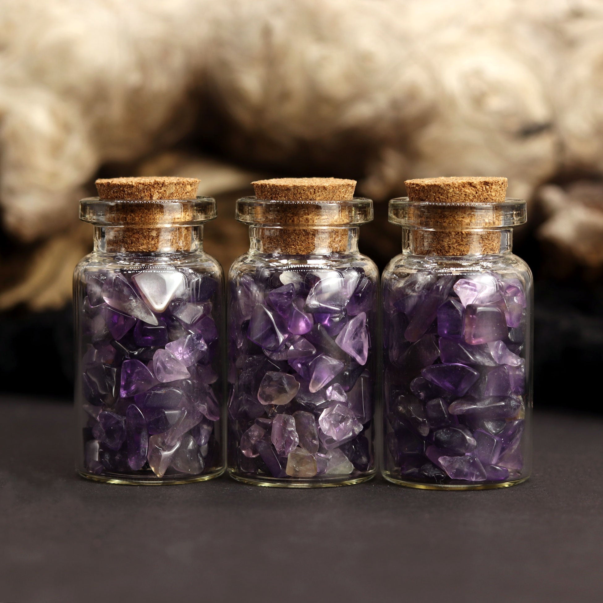 Amethyst Gemstones in Bottle - 13 Moons