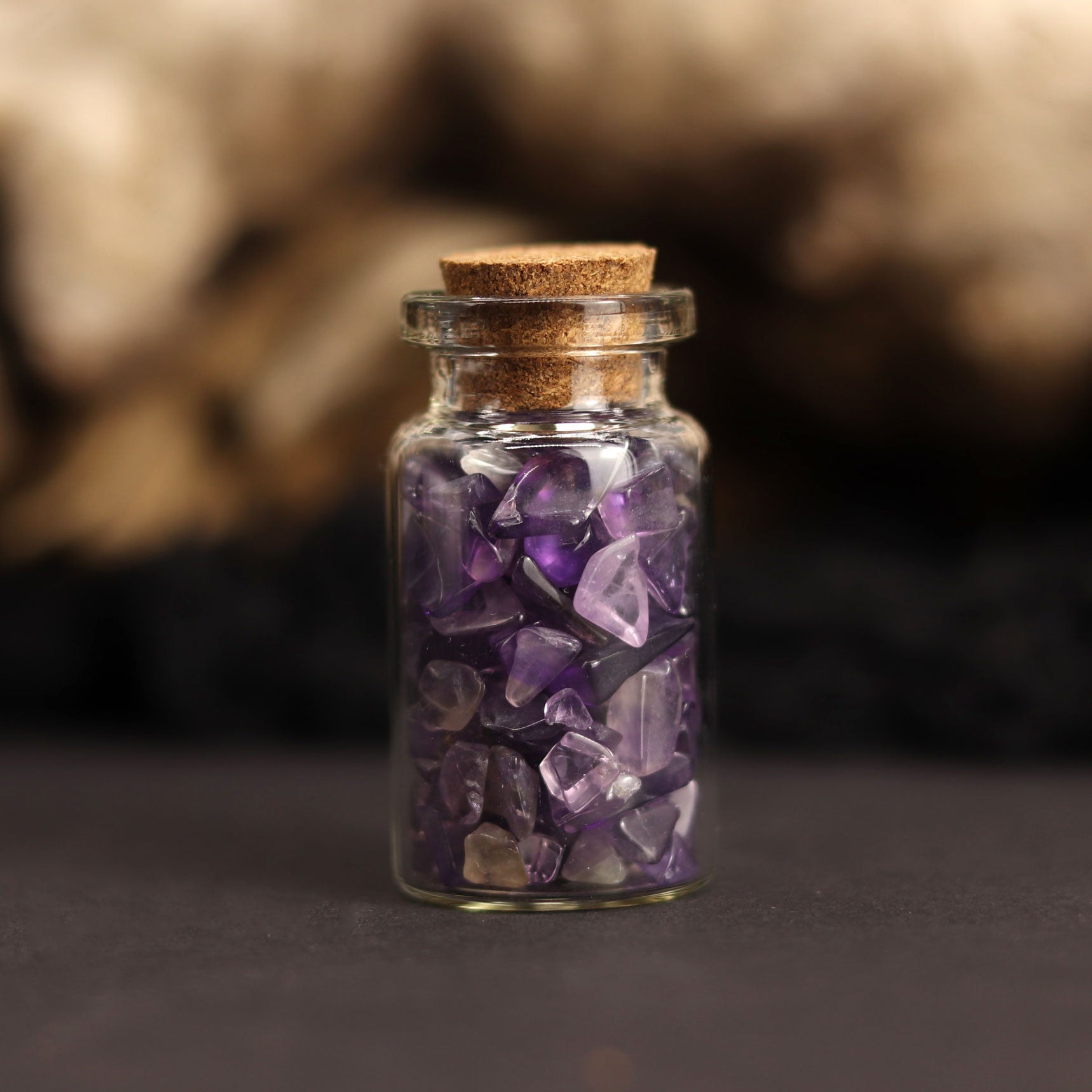 Amethyst Gemstones in Bottle - 13 Moons