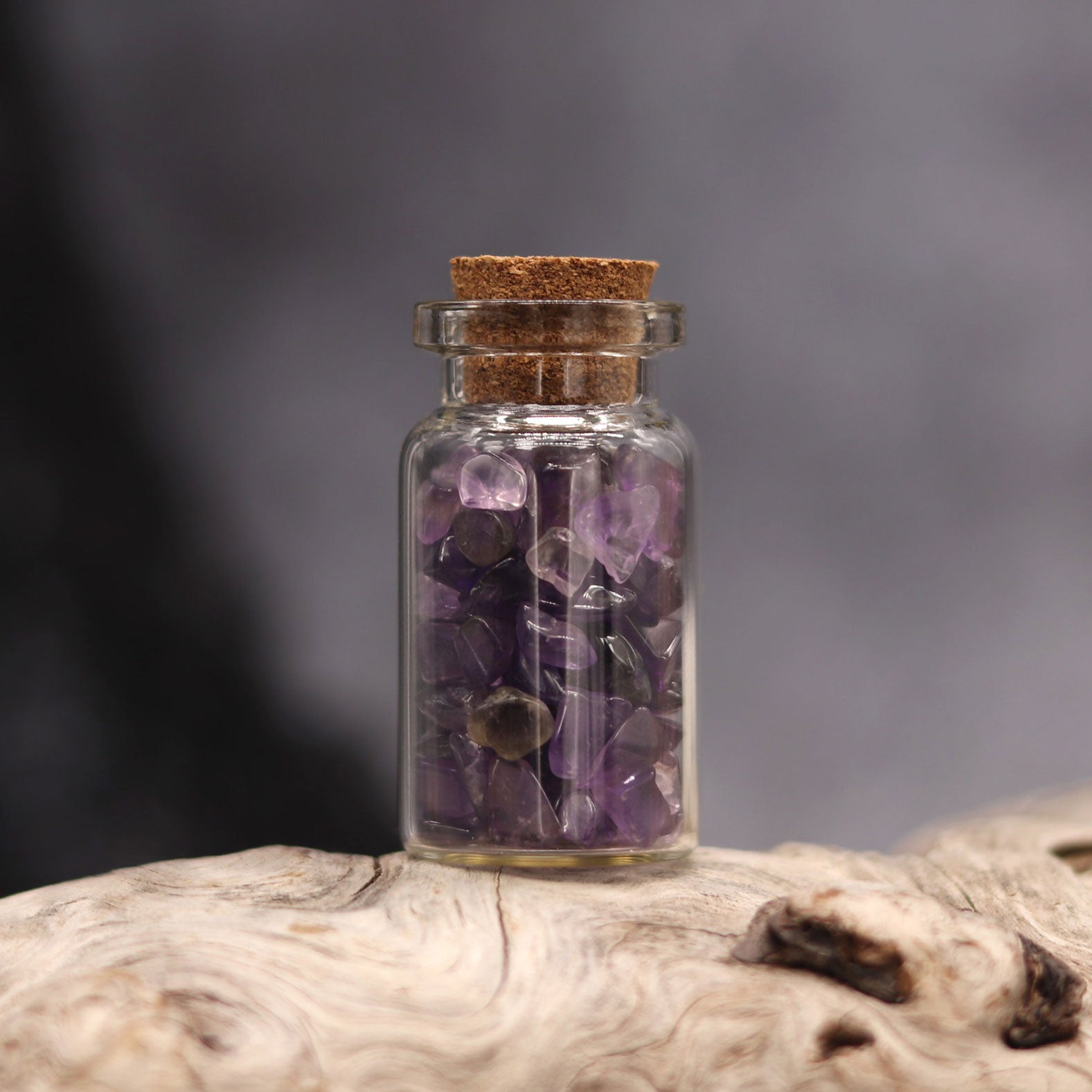 Amethyst Gemstones in Bottle - 13 Moons