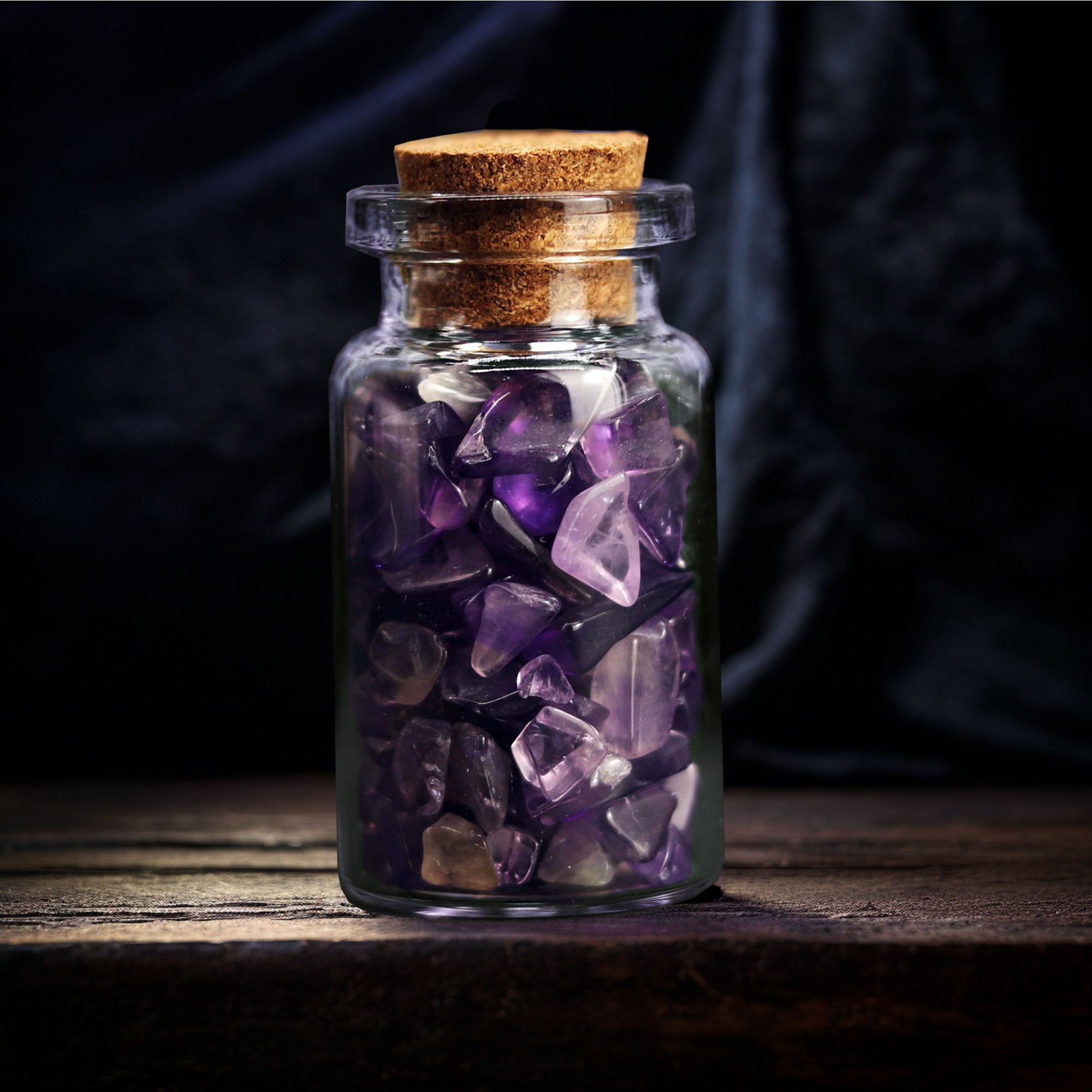 Amethyst Gemstones in Bottle - 13 Moons