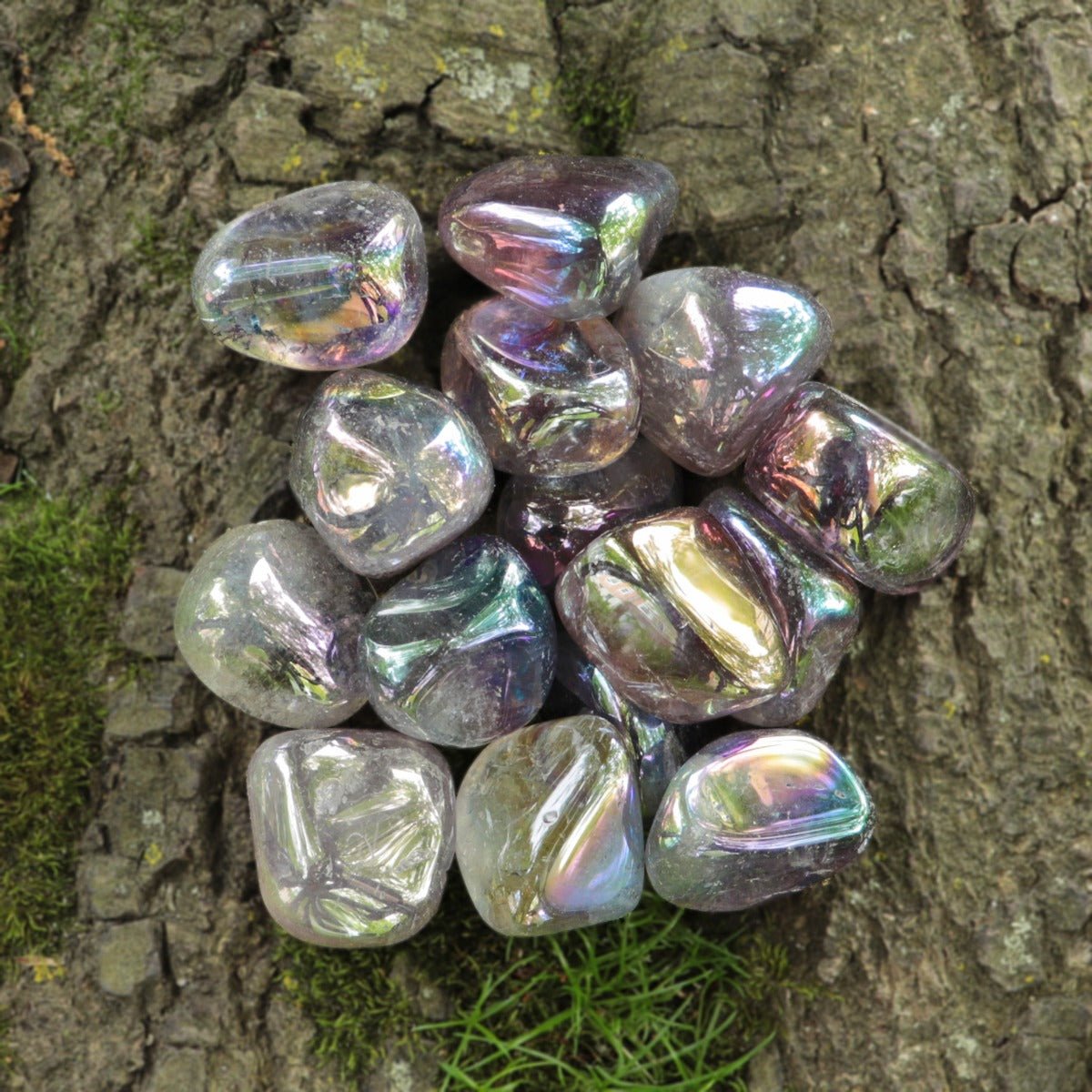 Amethyst, Rainbow Tumbled Stone - 13 Moons