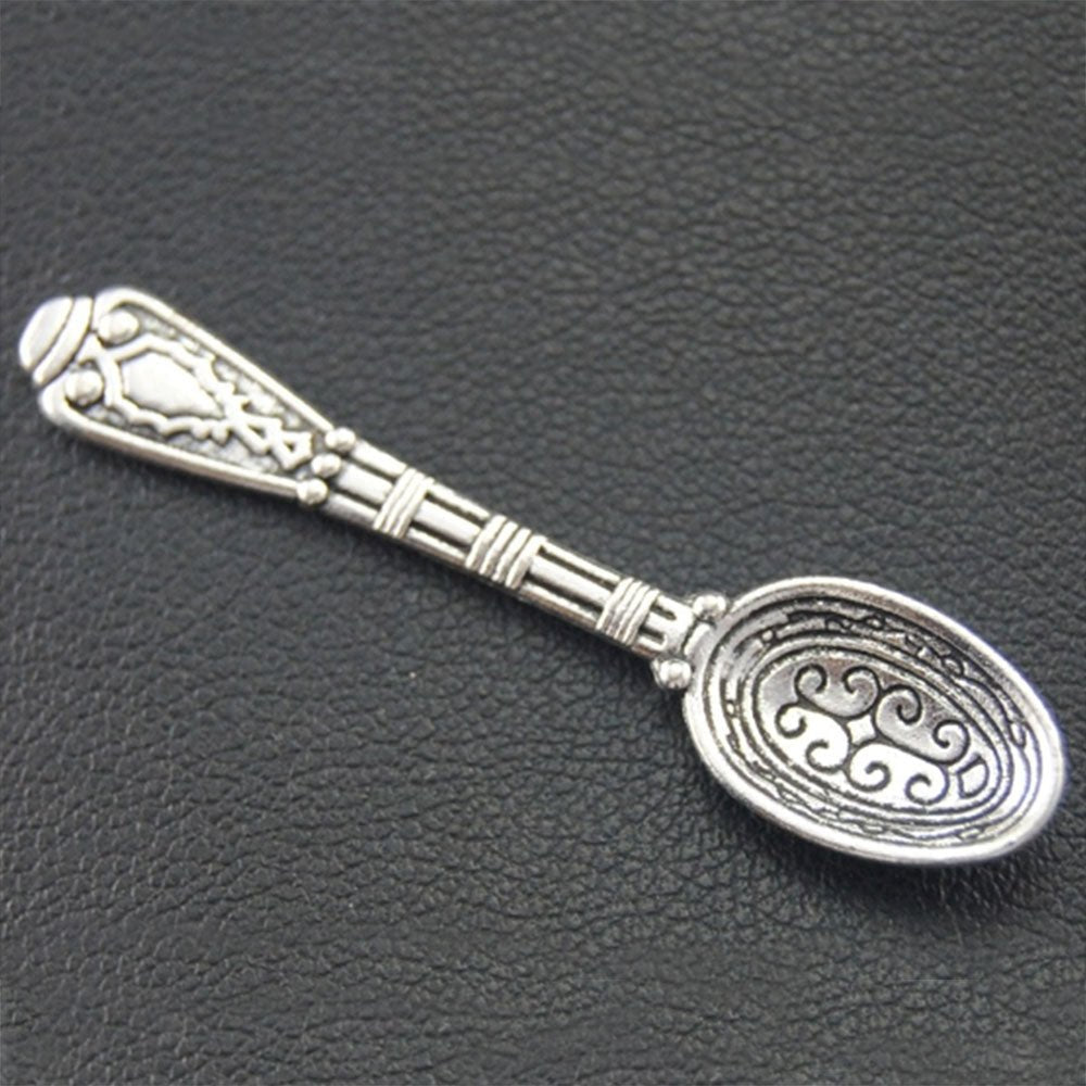 Antiqued Silver Mini Salt Spoon - 13 Moons