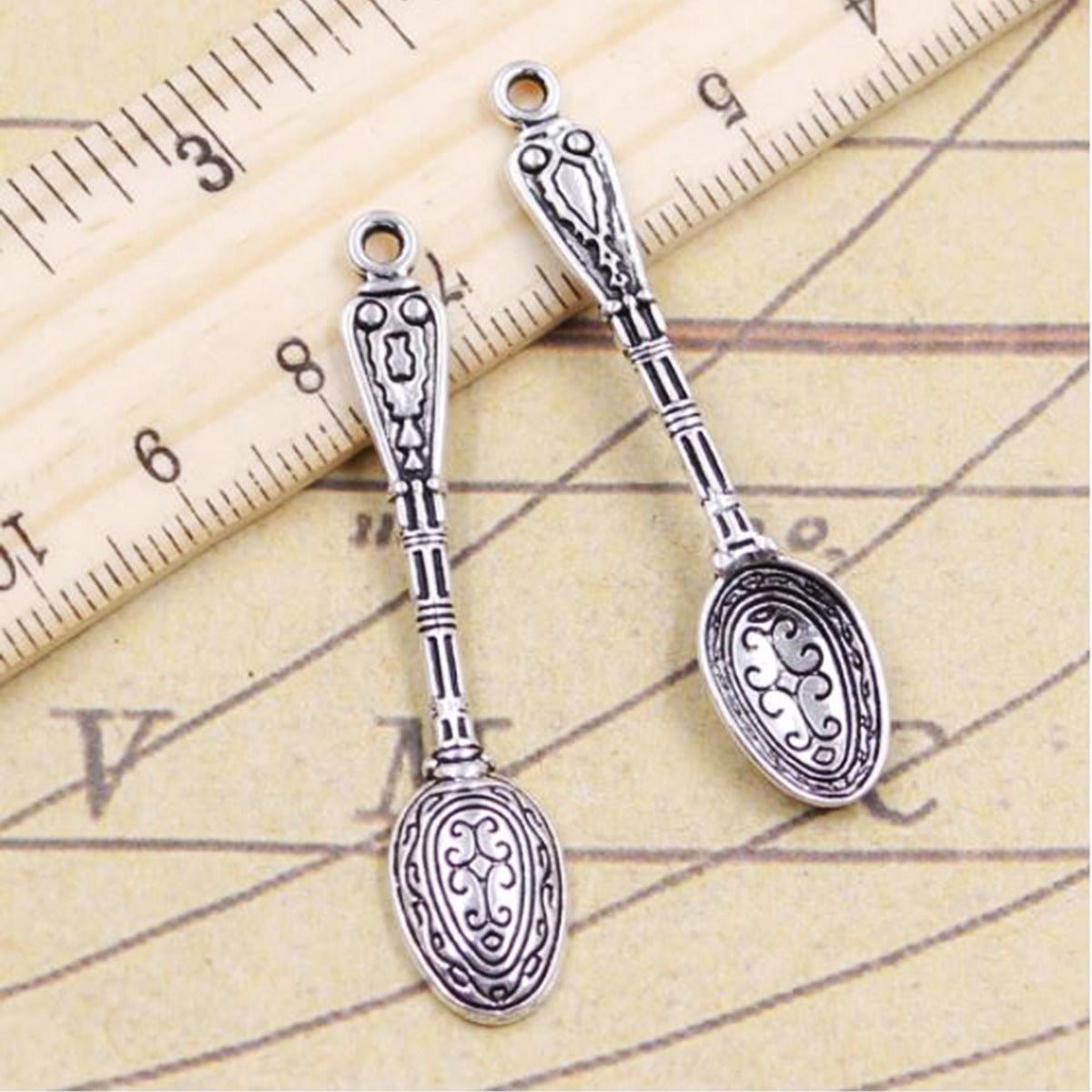 Antiqued Silver Mini Salt Spoon - 13 Moons