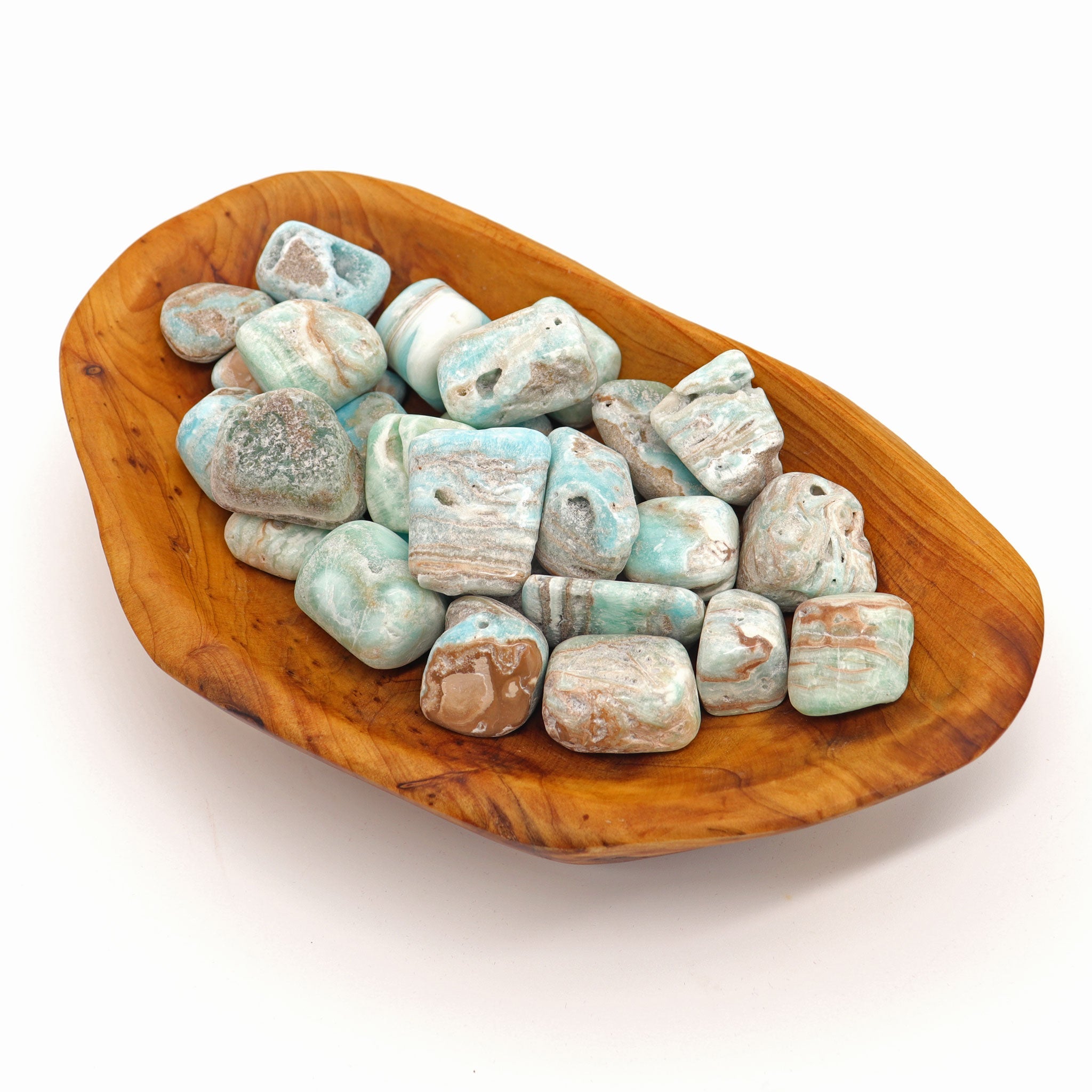 Aragonite, Blue Tumbled Stone - 13 Moons