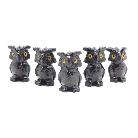 Black Onyx Pentacle Owl - 13 Moons