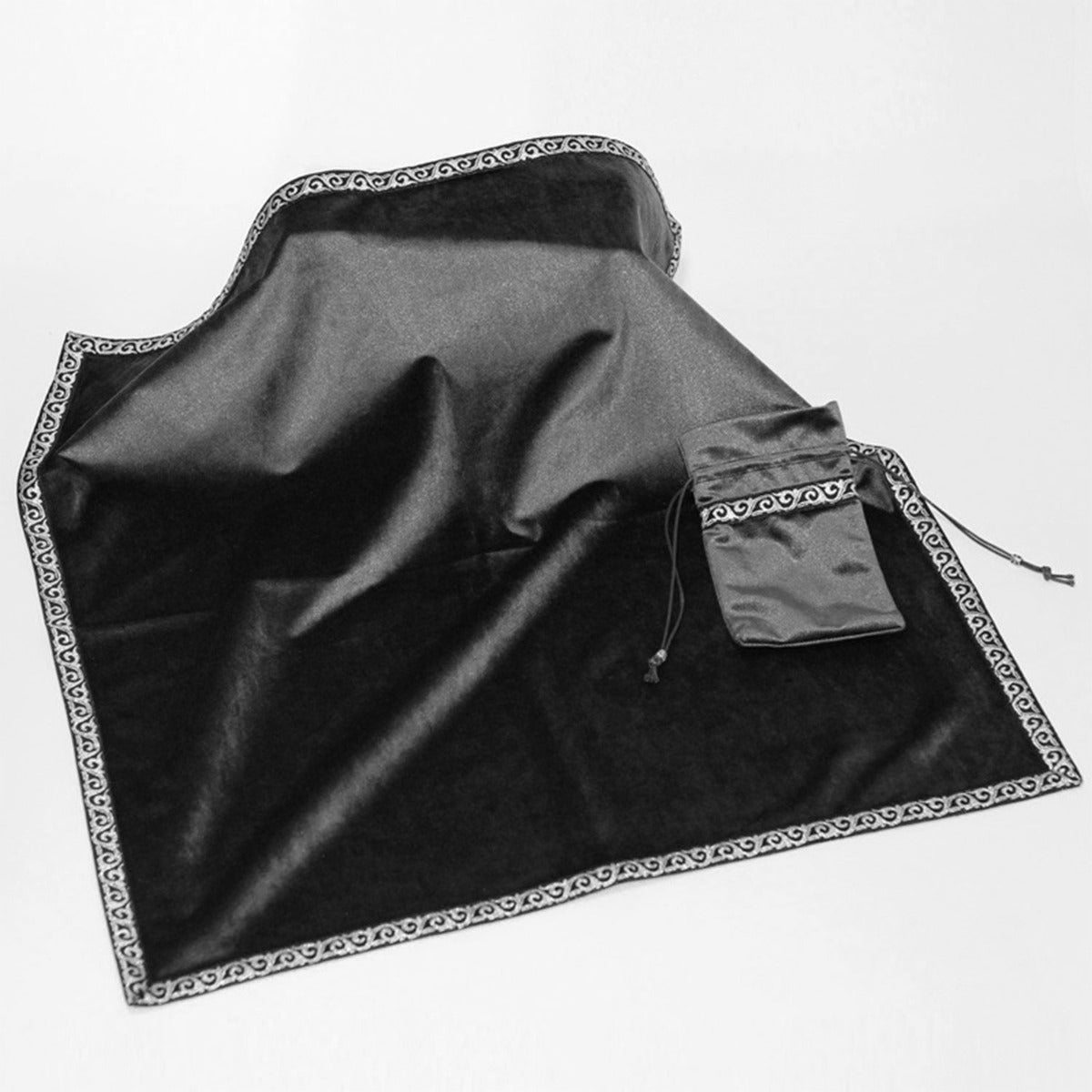 Black Tarot Bag & Cloth Set - 13 Moons