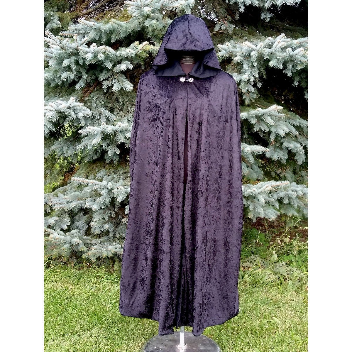 Black Velvet Cloak with Hood - 13 Moons