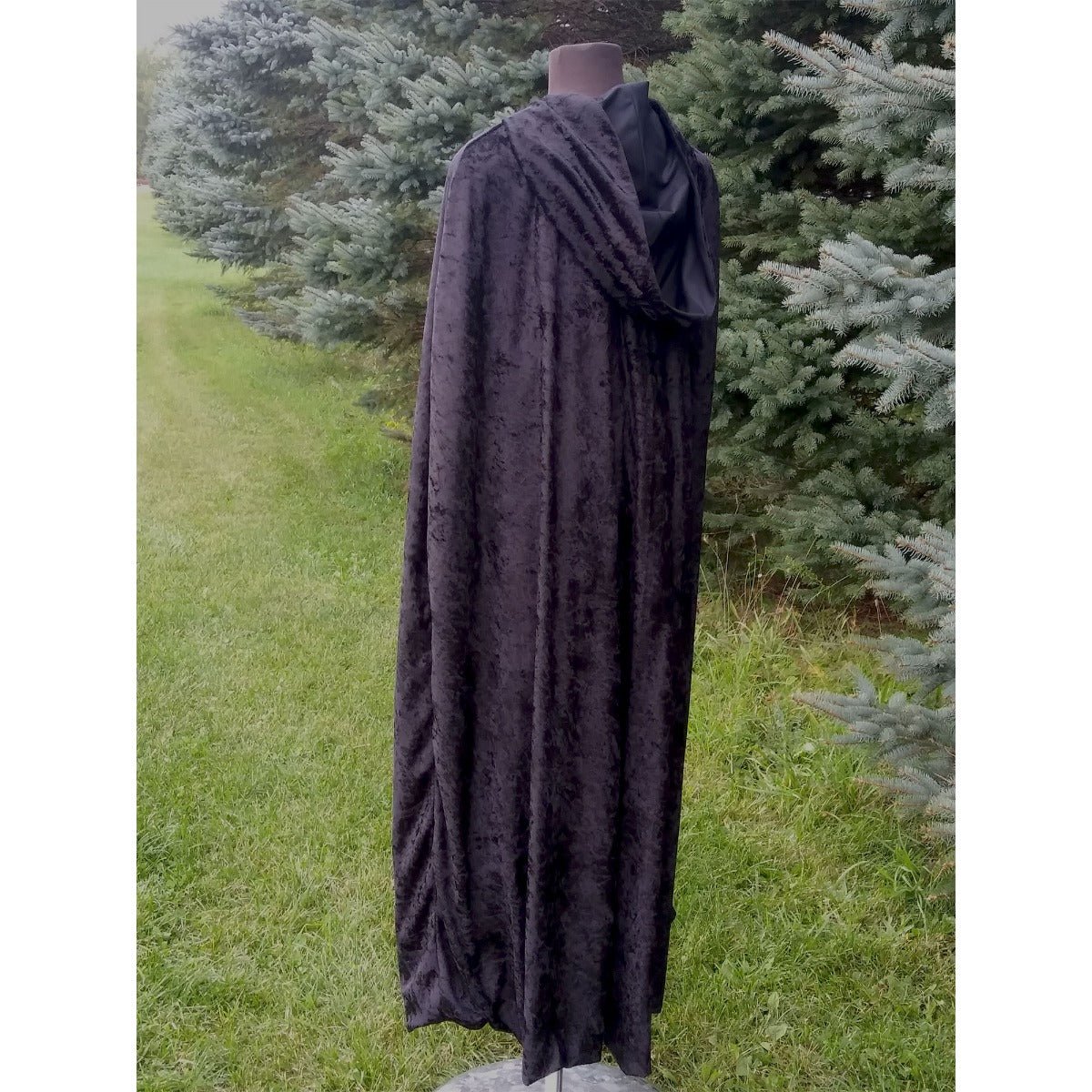 Black Velvet Cloak with Hood - 13 Moons