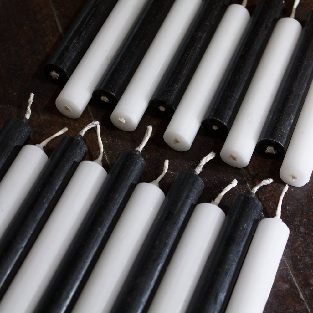 Black, White Candle Set - 13 Moons