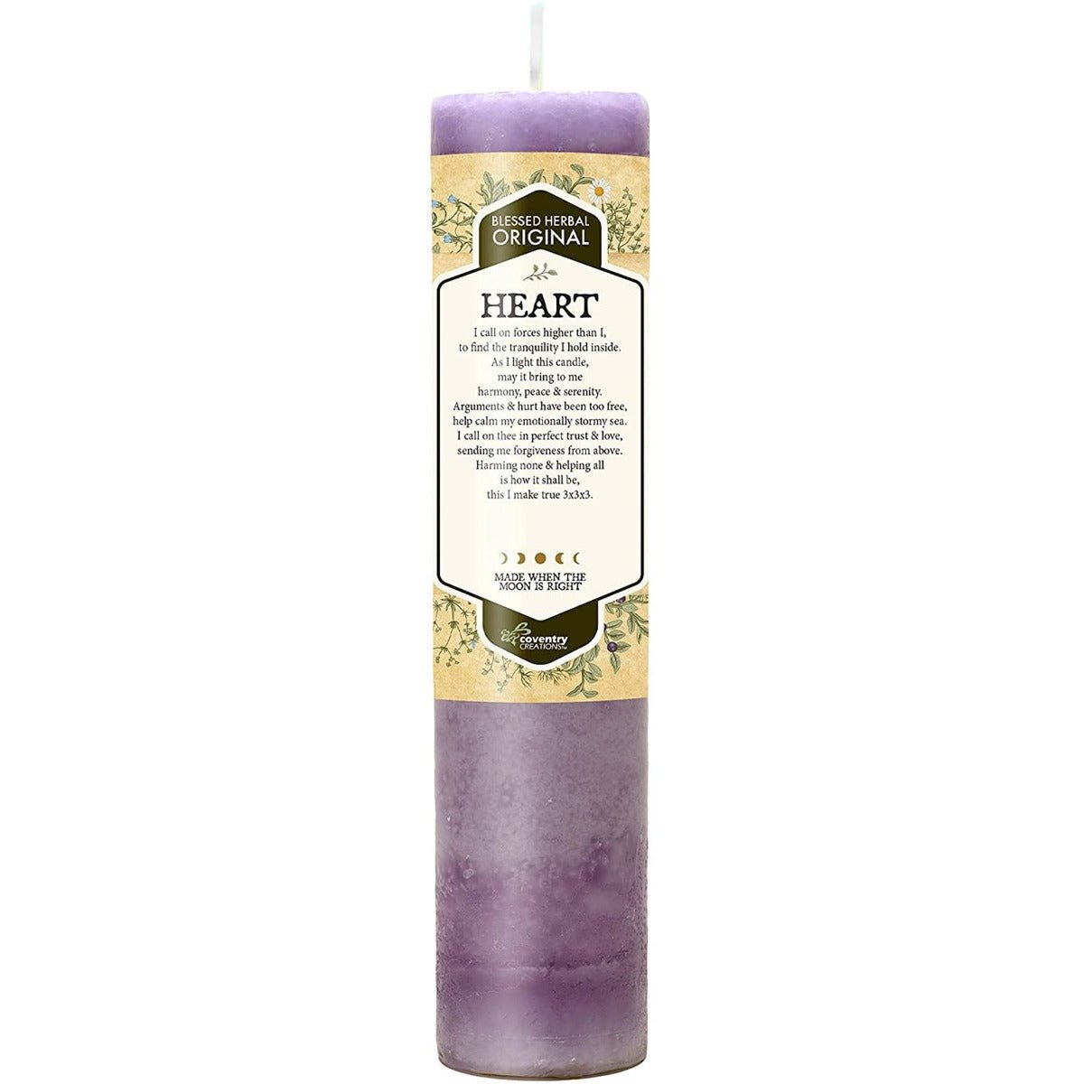 Blessed Herbal Heart Candle - 13 Moons