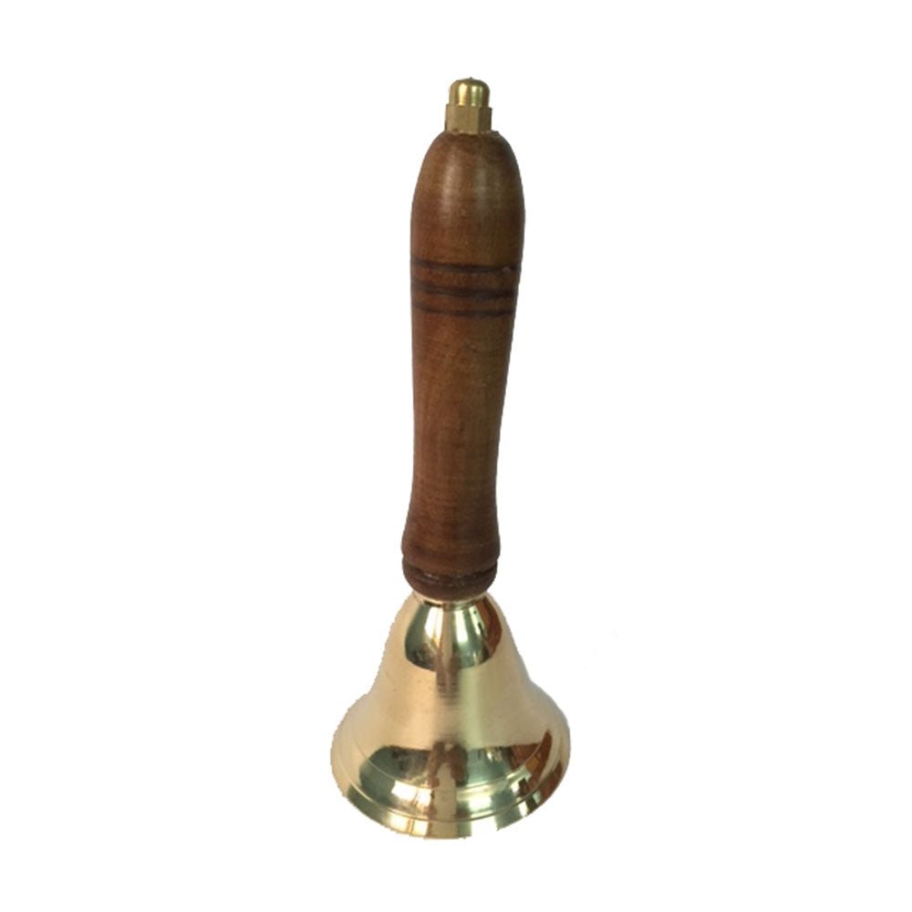 Brass Bell with Wood Handle, 6 inch - 13 Moons