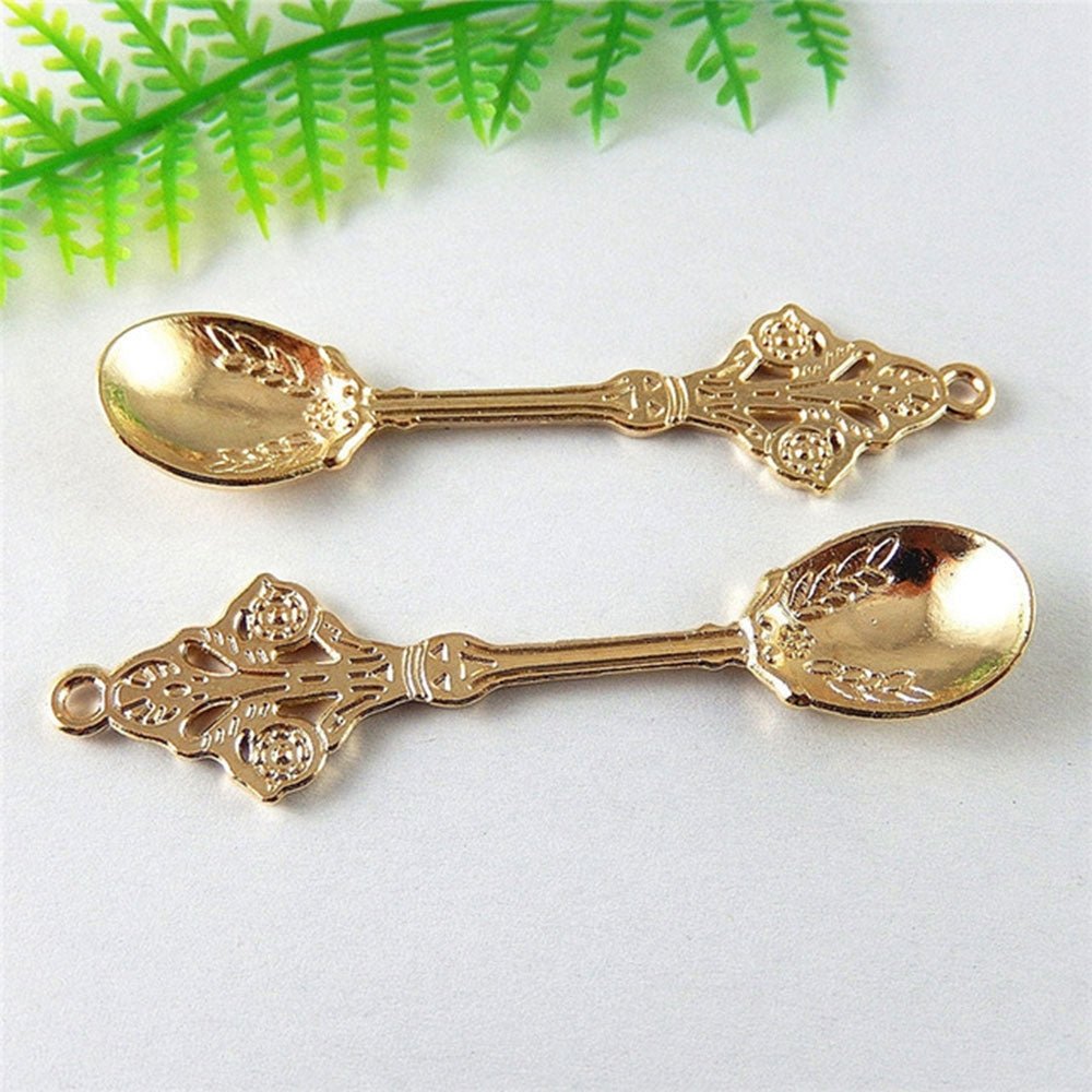 Brass-Toned Salt Spoon