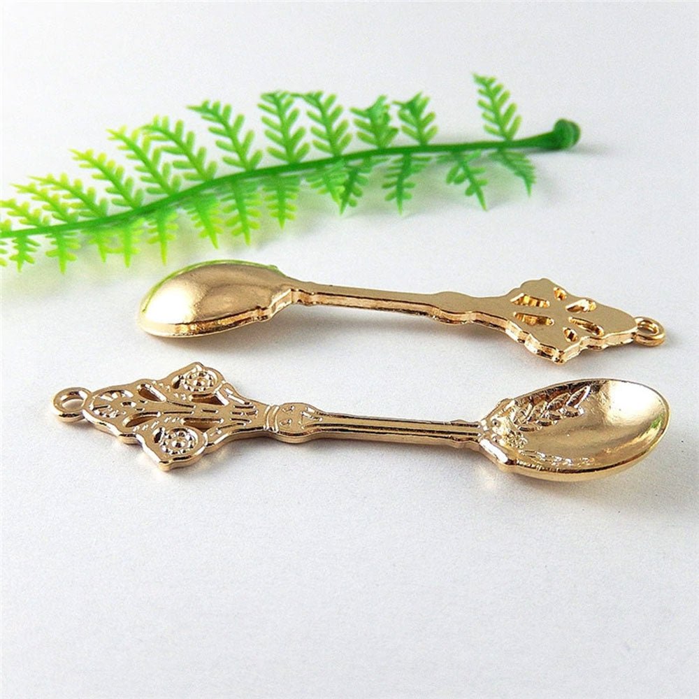 Brass-Toned Salt Spoon