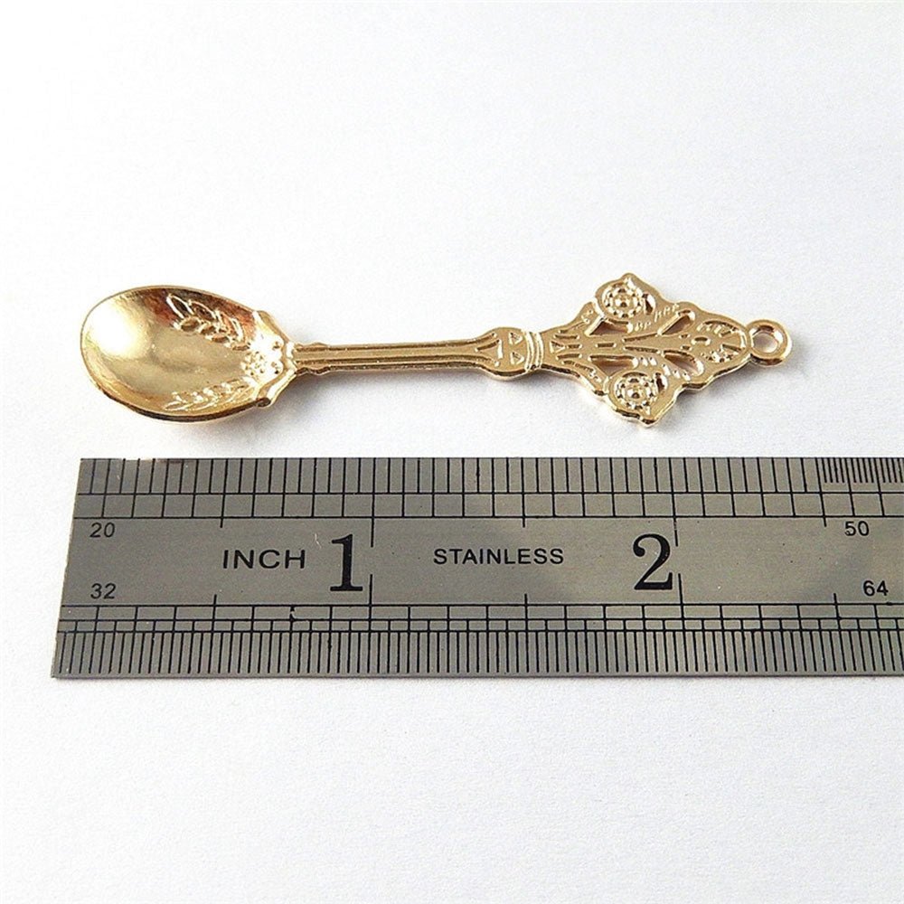 Brass-Toned Salt Spoon