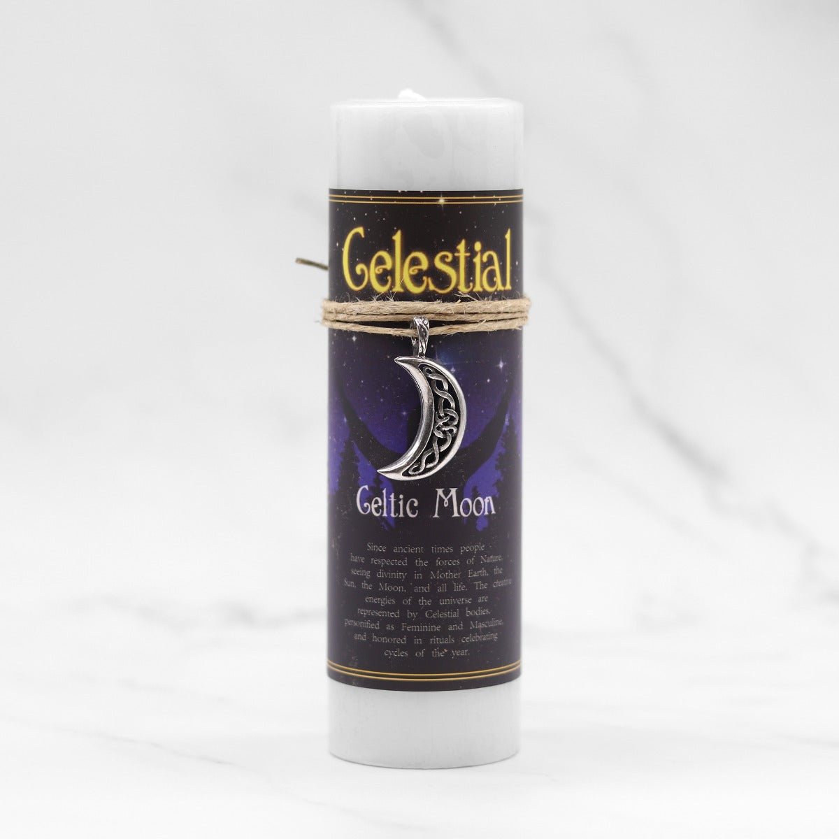 Celestial Celtic Moon Candle with Pendant - 13 Moons