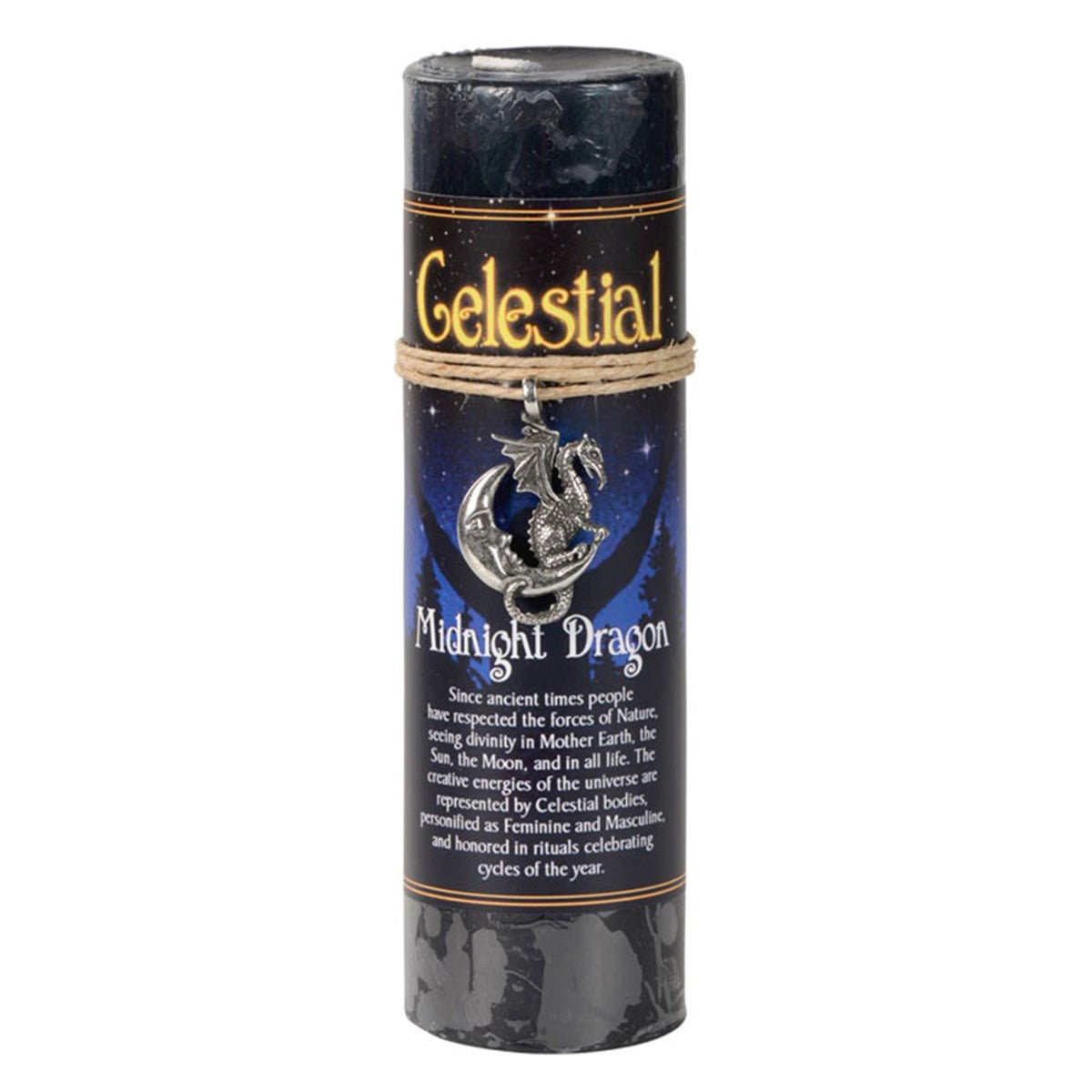 Celestial Midnight Dragon Candle with Pendant - 13 Moons