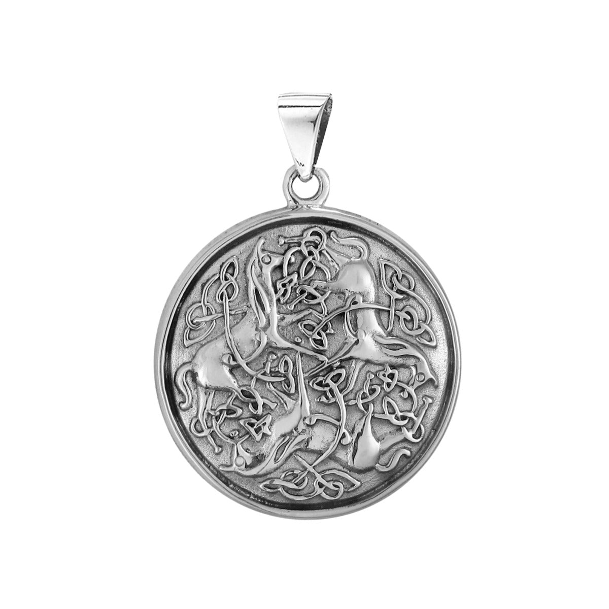 Celtic Triple Horse Triskelion Necklace - 13 Moons