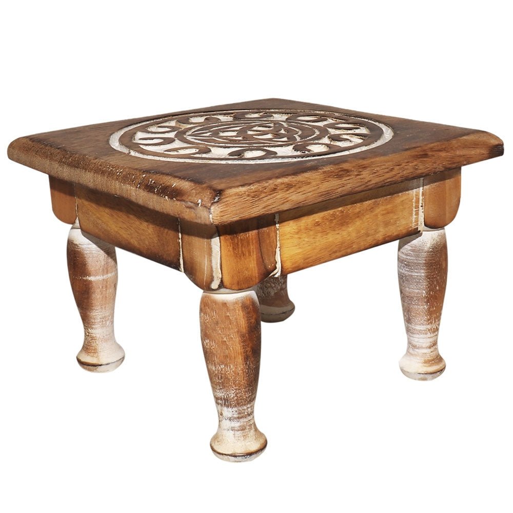 Celtic Triquetra Wooden Altar Table - 13 Moons