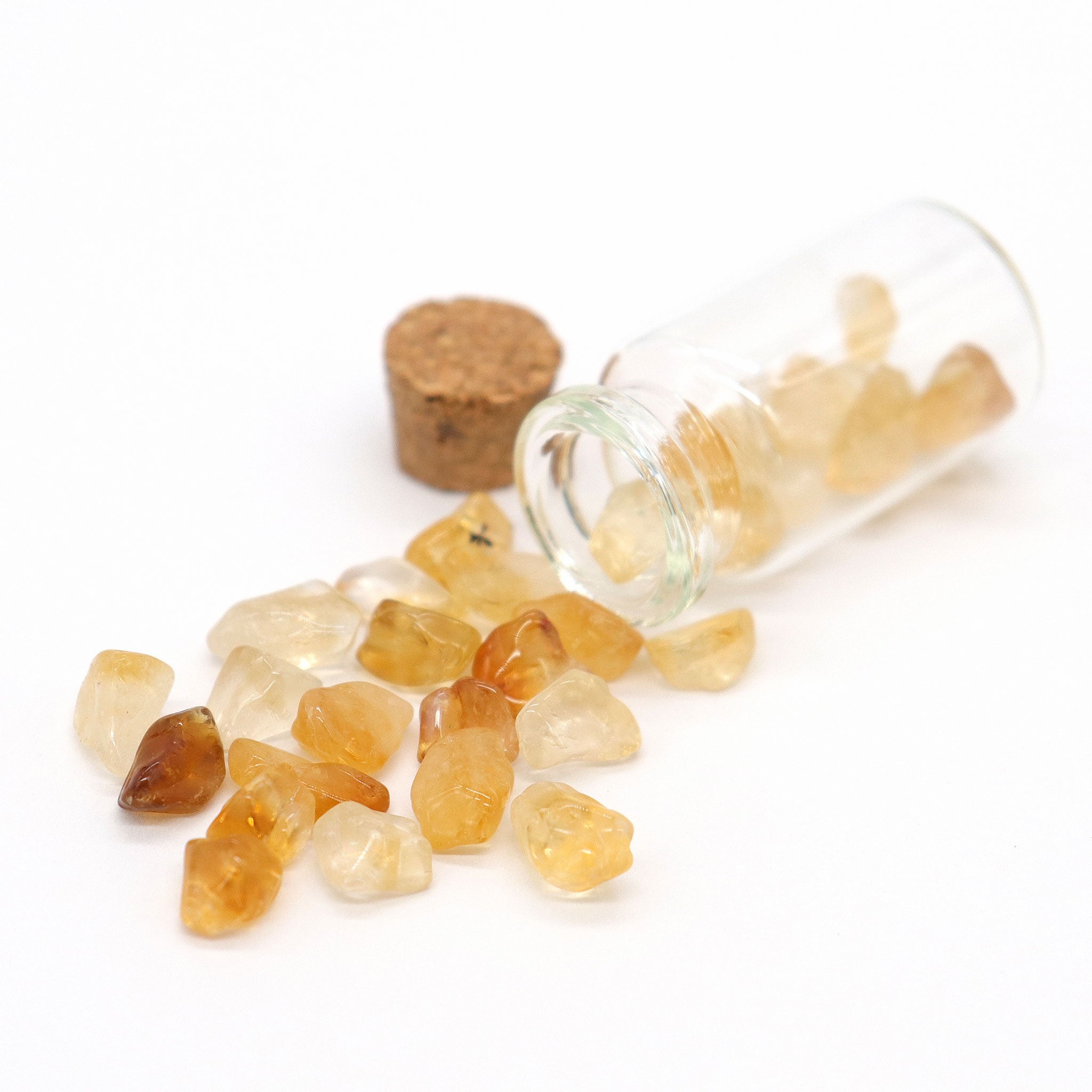 Citrine Gemstones in Bottle - 13 Moons