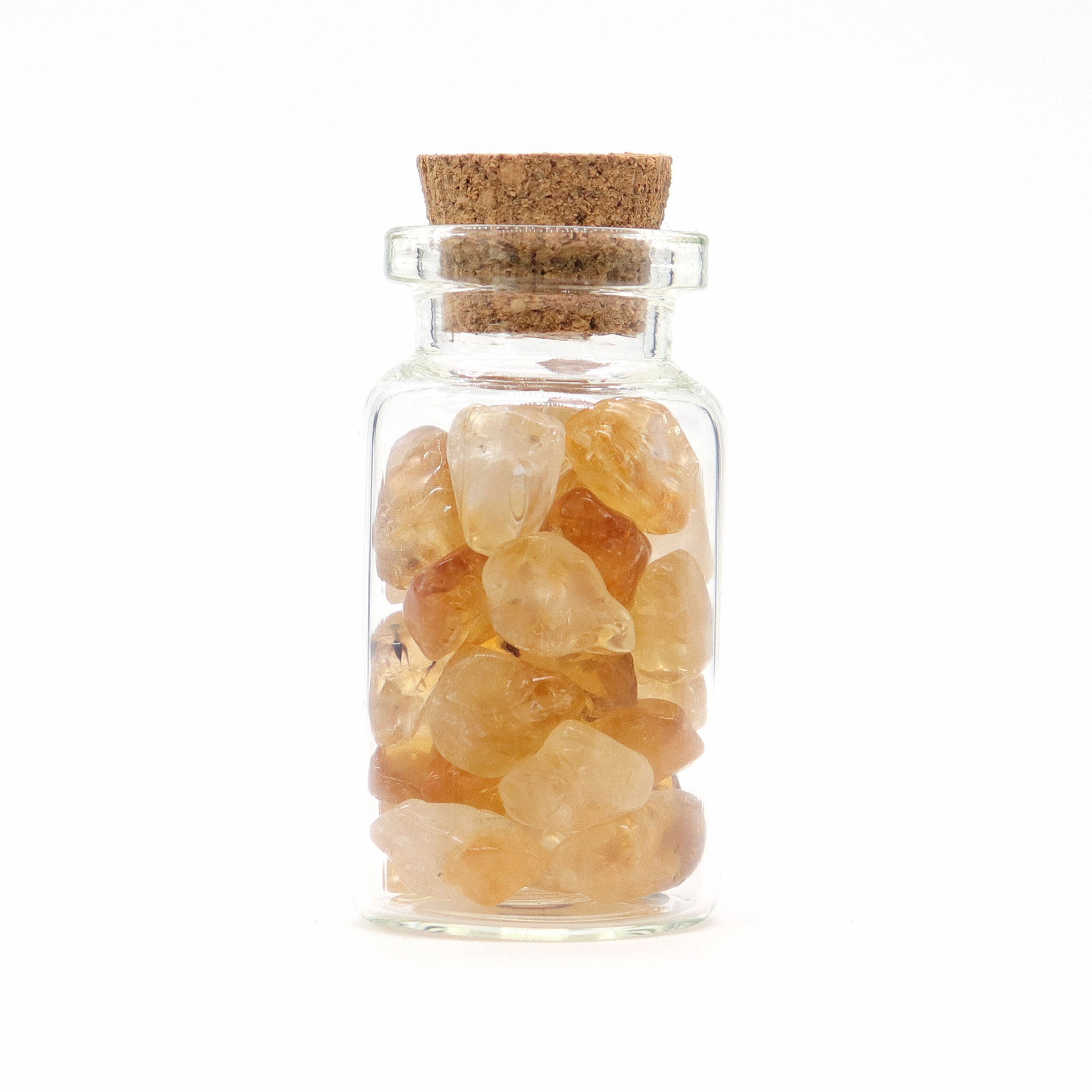 Citrine Gemstones in Bottle