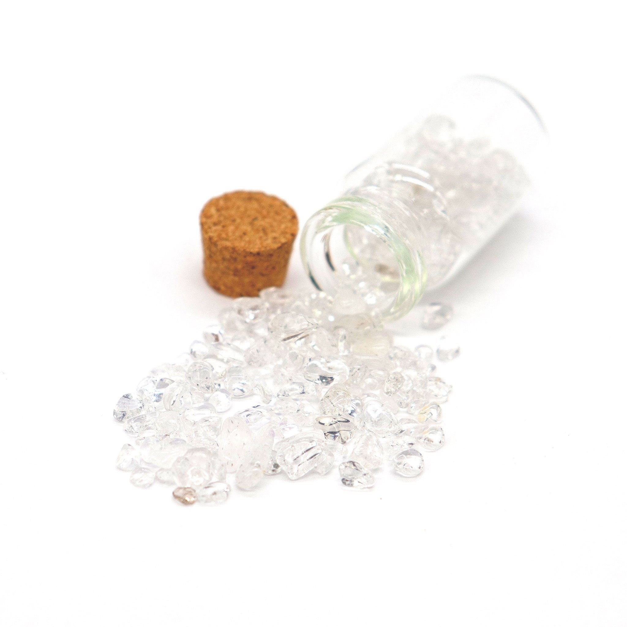Clear Quartz Gemstones in Bottle - 13 Moons