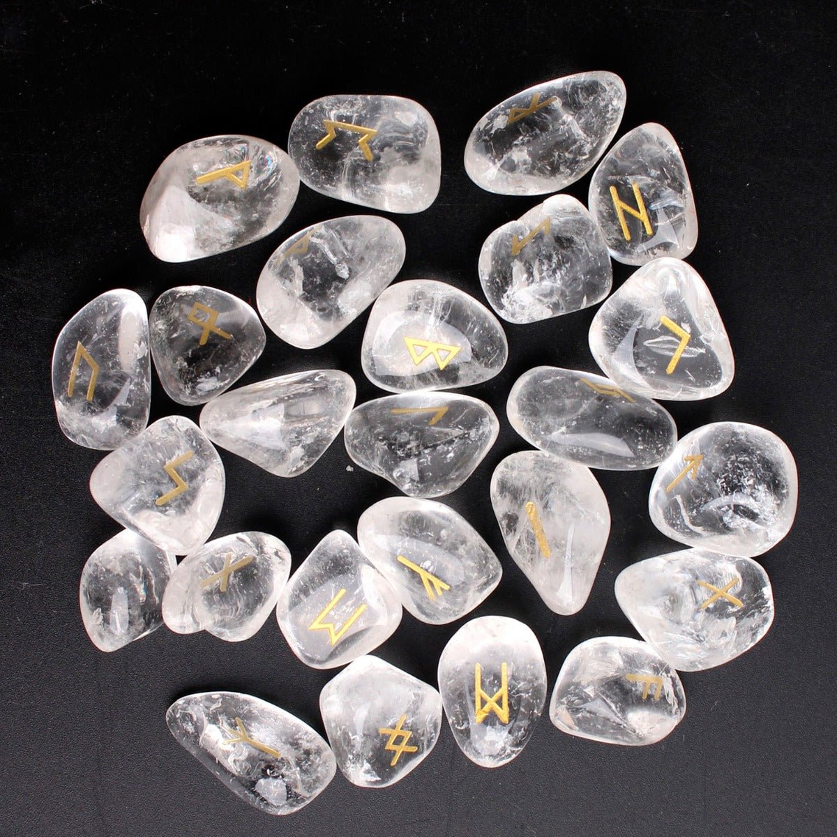 Clear Quartz Crystal Runes with Stoarge Bag