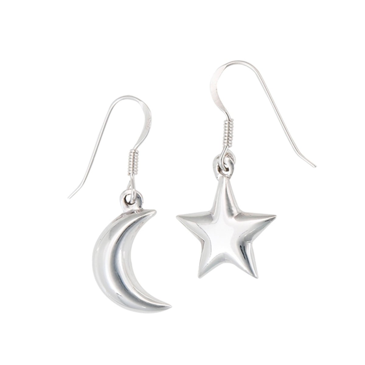 Crescent Moon and Star Earrings - 13 Moons