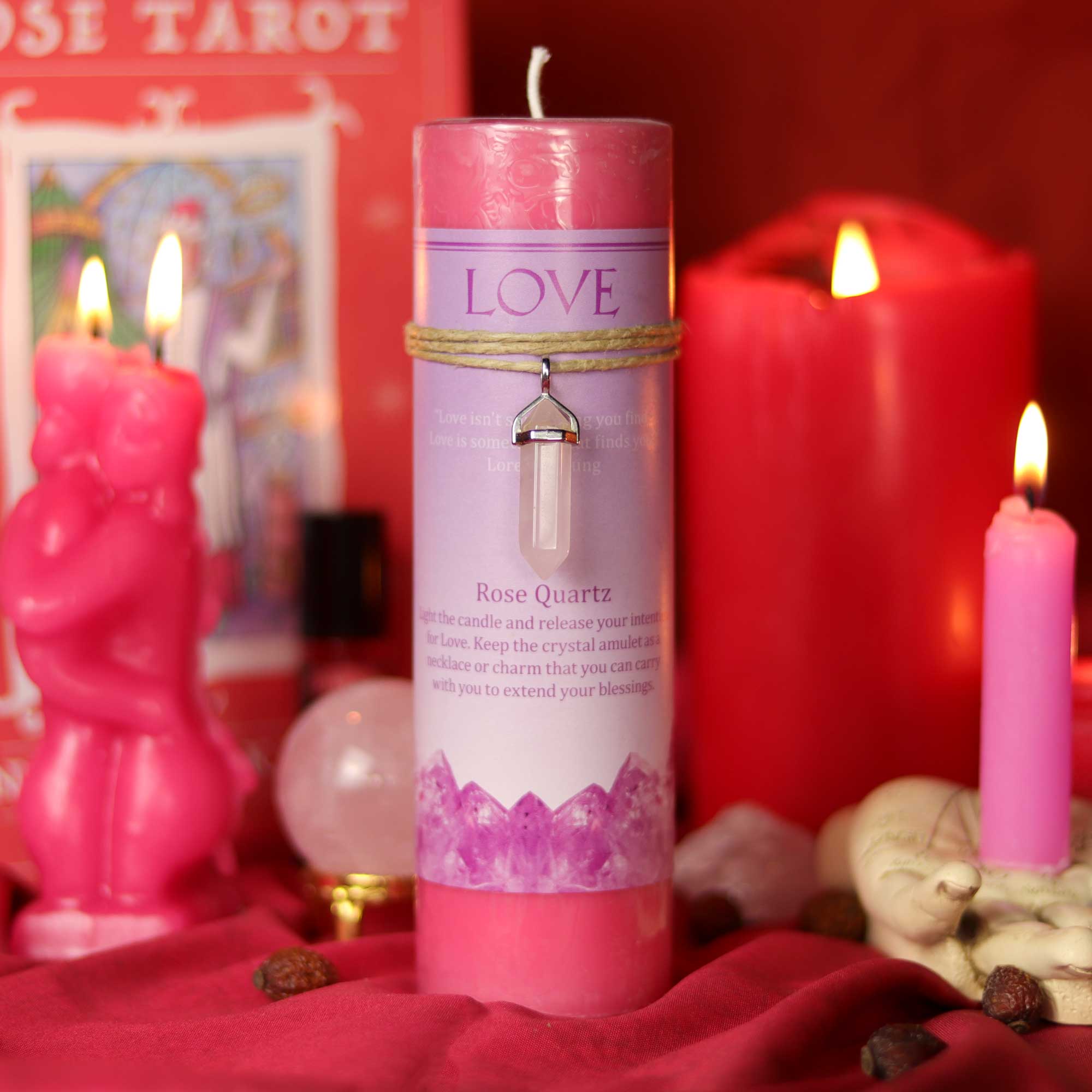 Crystal Energy Love Candle with Pendant - 13 Moons