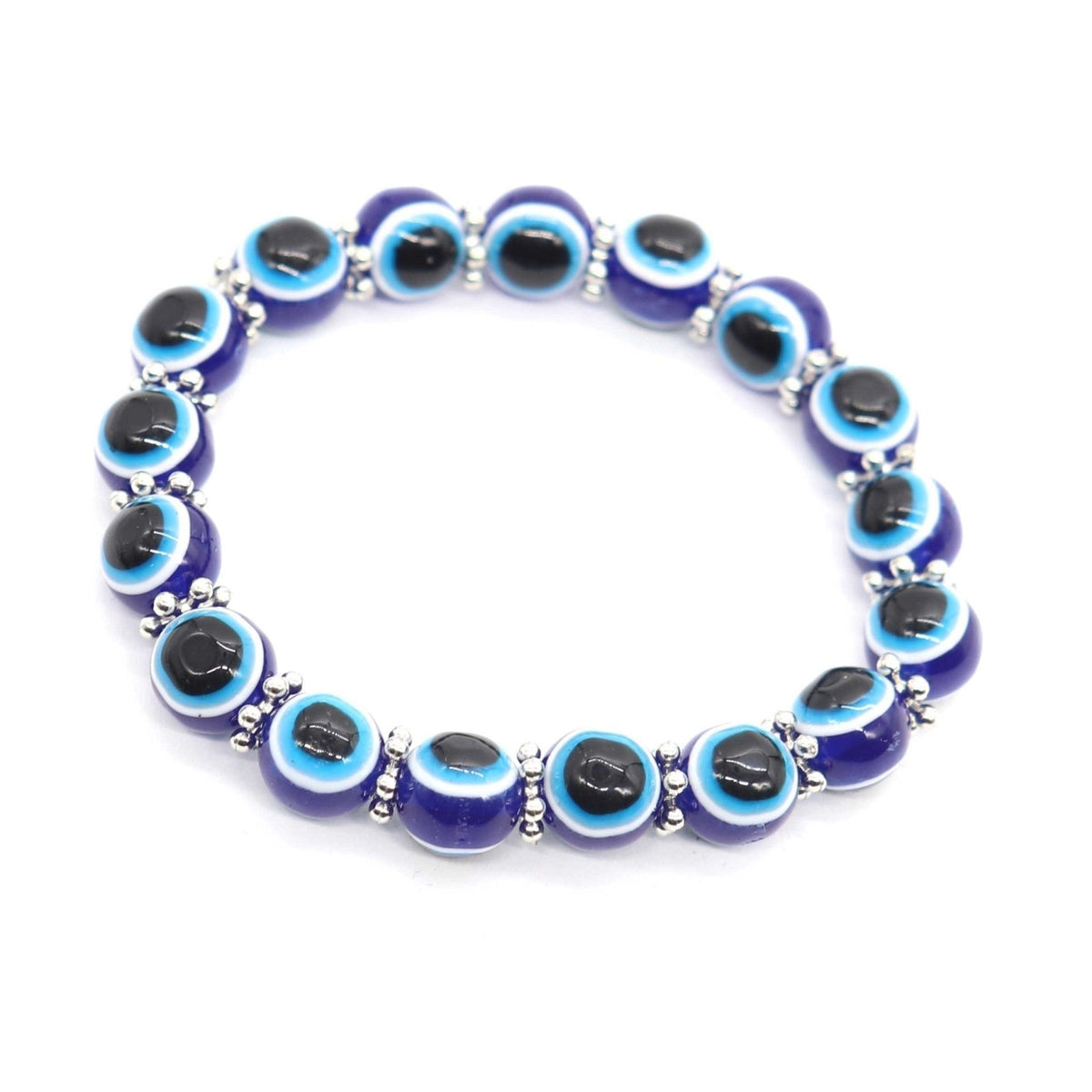 Evil Eye Glass Bracelet Blue - 13 Moons