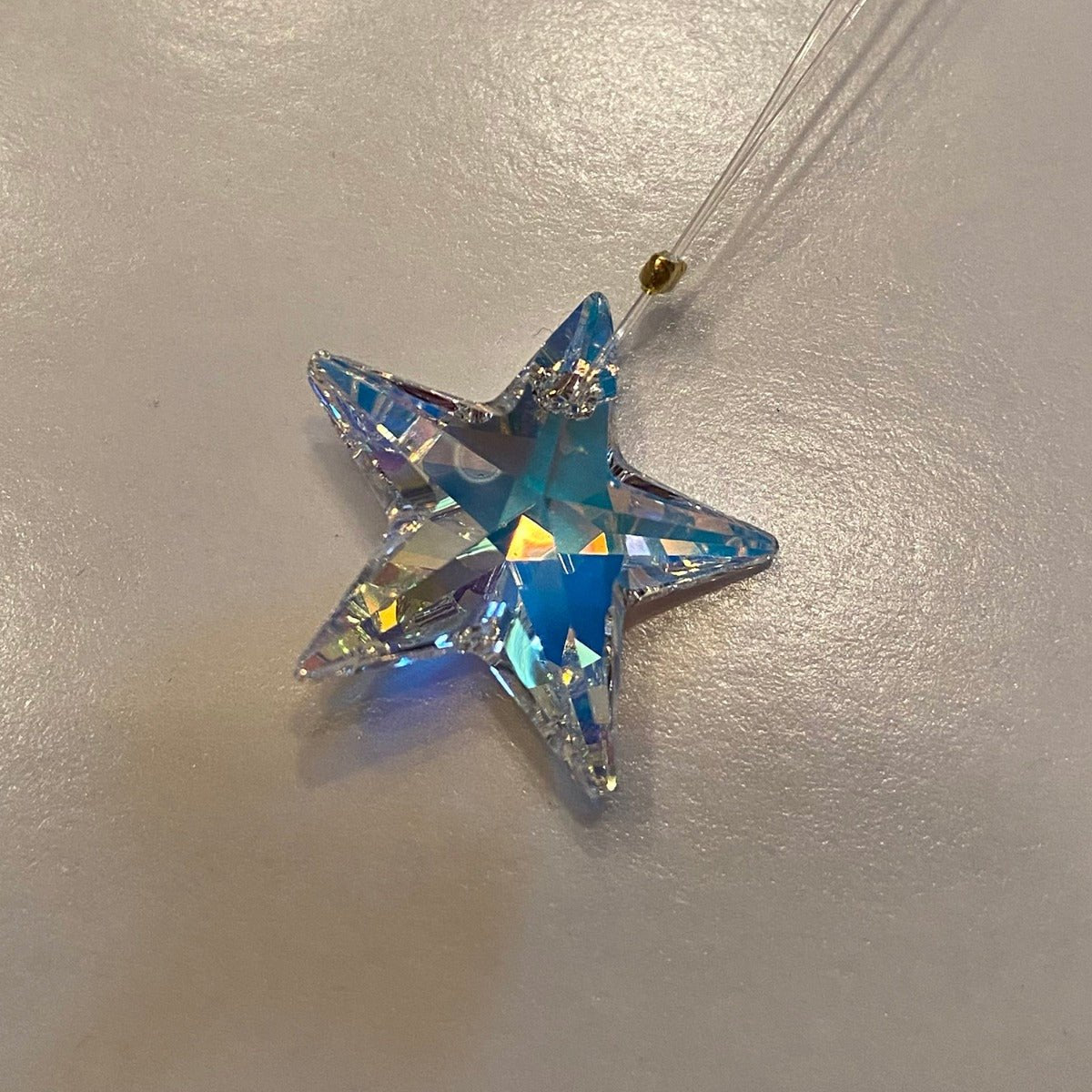 Faceted Aurora Borealis Crystal Star, 28mm - 13 Moons