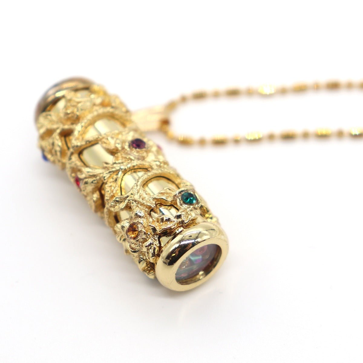 Filigree Kaleidoscope Necklace, Gold - 13 Moons